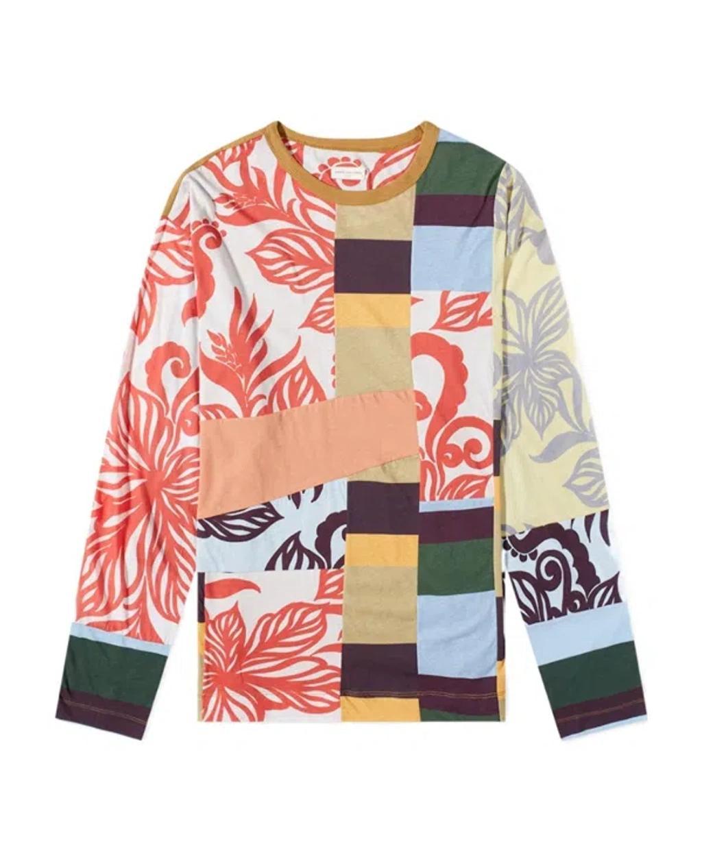 DRIES VAN NOTEN T-shirt With Round Neck And Long Sleeves In Multicolor Product Image
