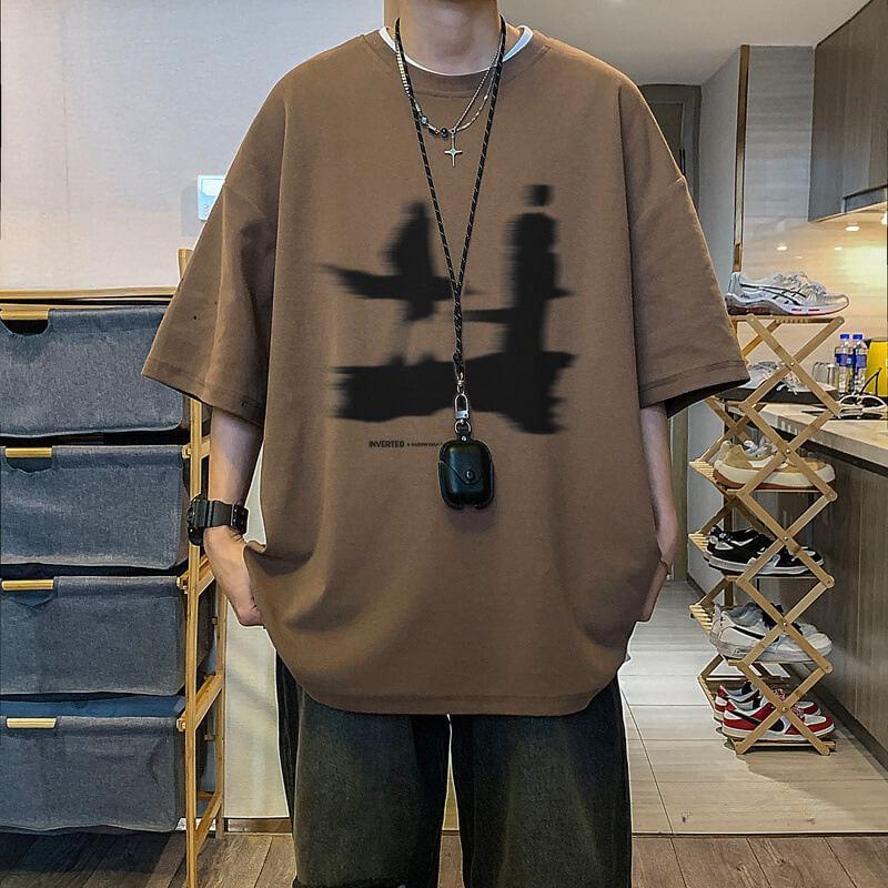 3/4-Sleeve Crew Neck Print T-Shirt Product Image