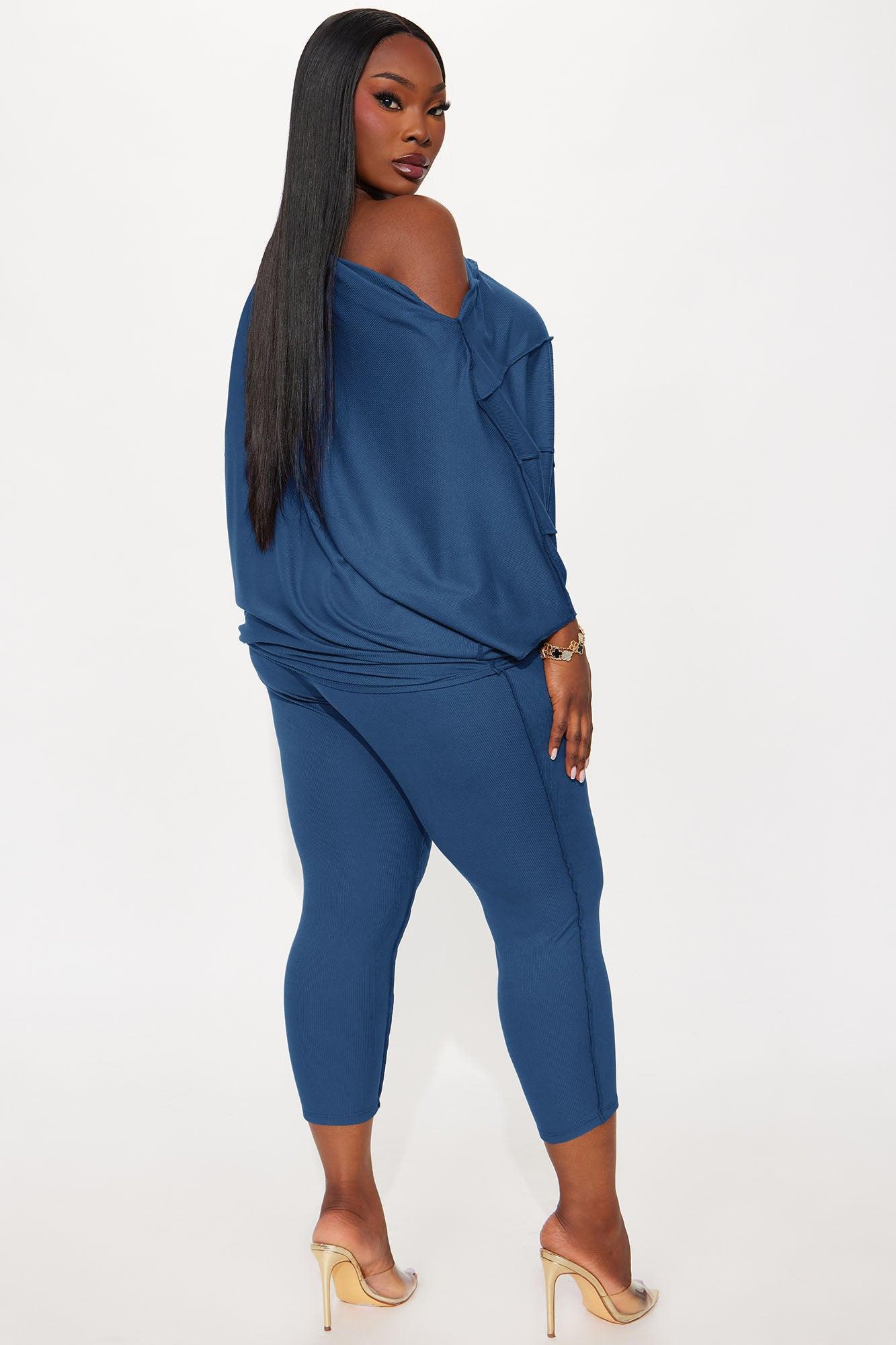 Becca Off Shoulder Ribbed Pant Set - Burgundy Product Image