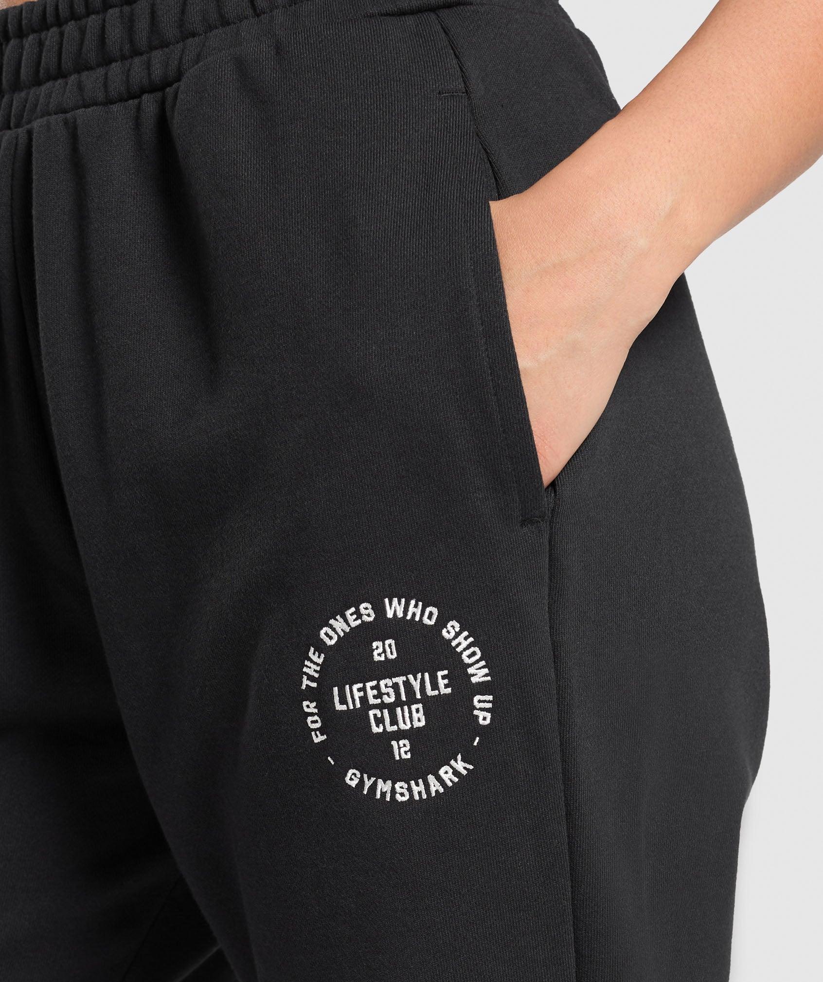Gymshark Lifestyle Club Graphic Joggers - Black Female Product Image