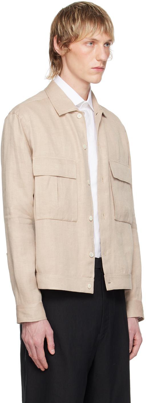 ZEGNA Beige Flap Pocket Shirt In 21 Light Beige Product Image