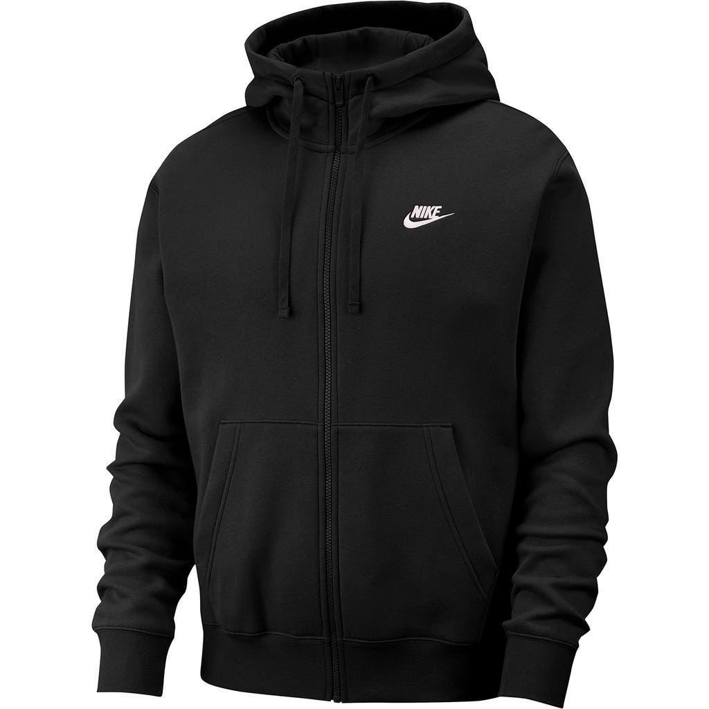 Mens Nike Sportswear Club Fleece Full-Zip Hoodie Black Navy White Product Image