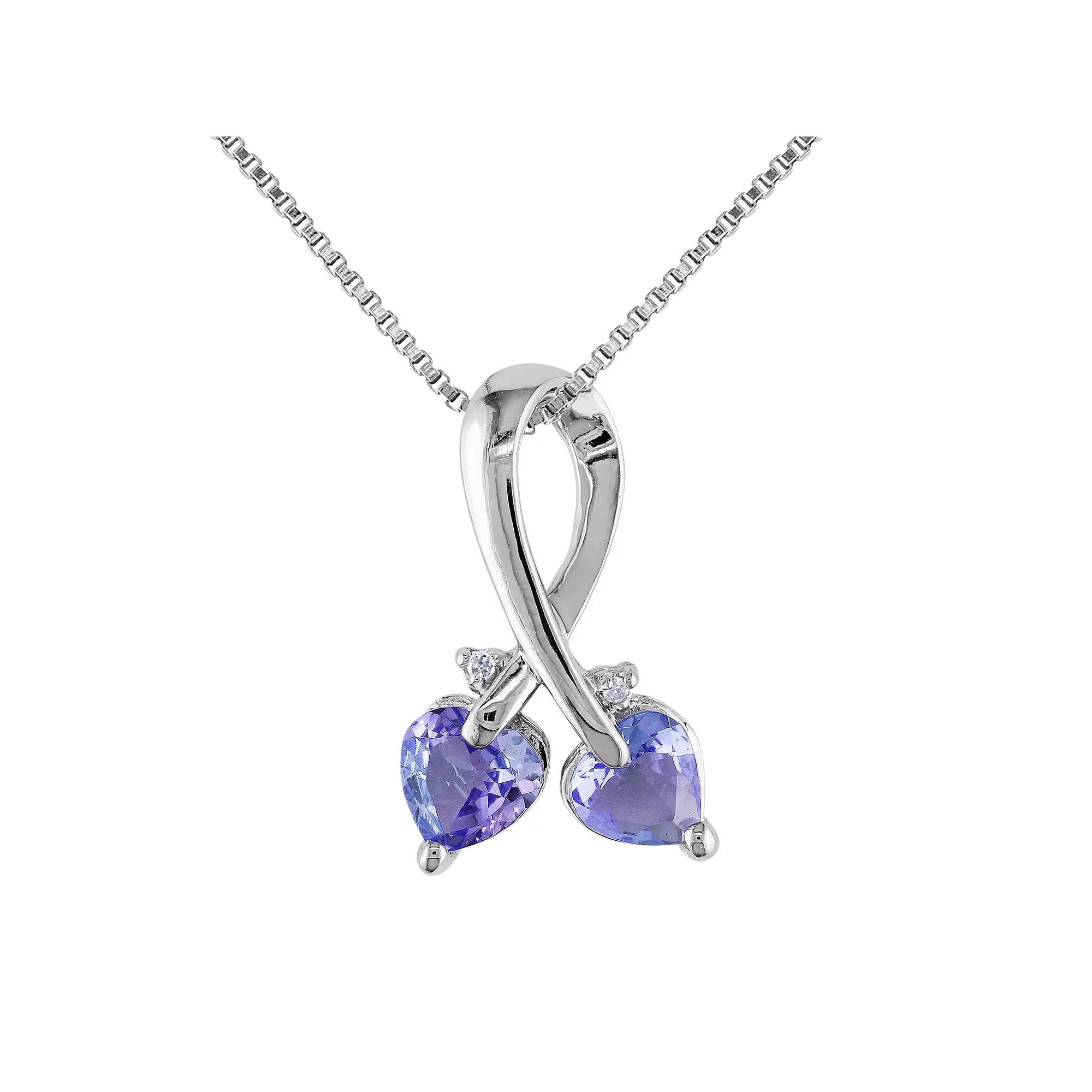 Stella Grace Tanzanite & Diamond Accent Sterling Silver Pendant Necklace, Womens Purple Product Image