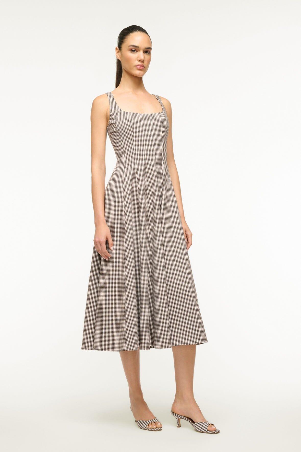 WELLS DRESS | DARK CHOCOLATE MICRO CHECK Product Image