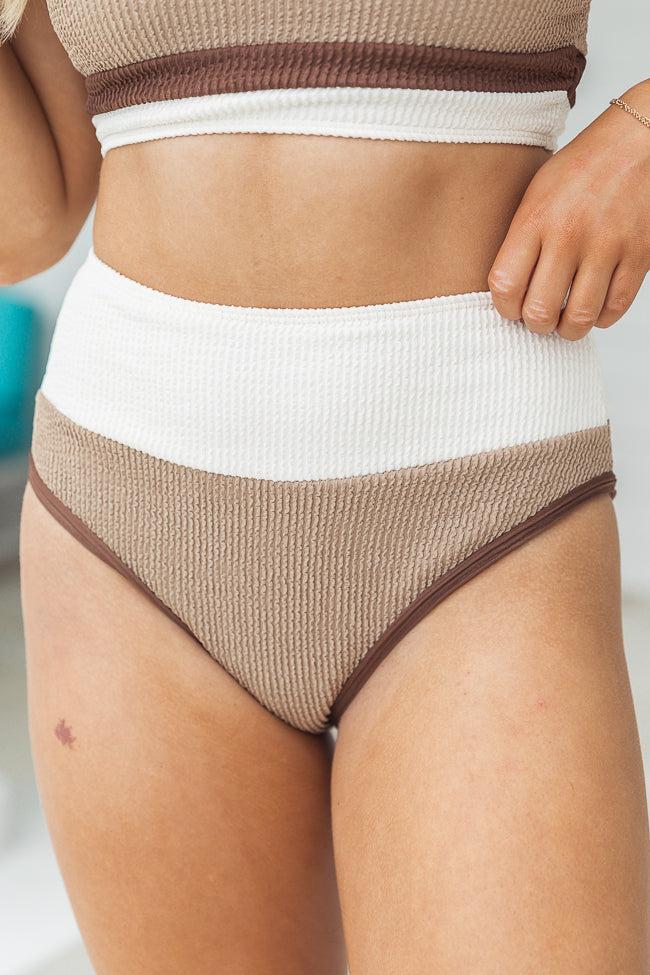 Do Not Disturb Neutral Color Block Bikini Bottoms FINAL SALE Product Image