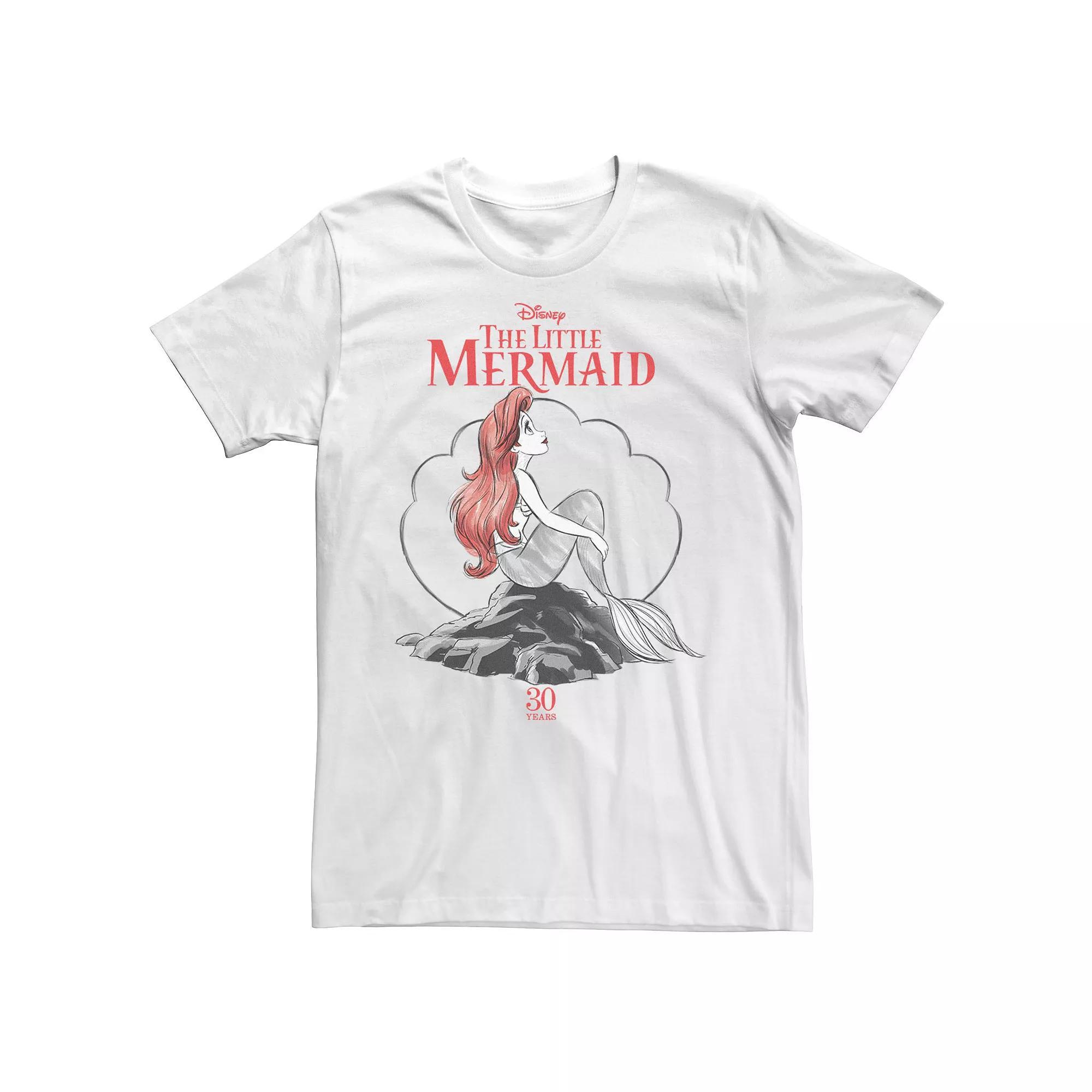 Disney's Little Mermaid Men's 30th Anniversary Ariel Graphic Tee, Size: 3XL, White Product Image