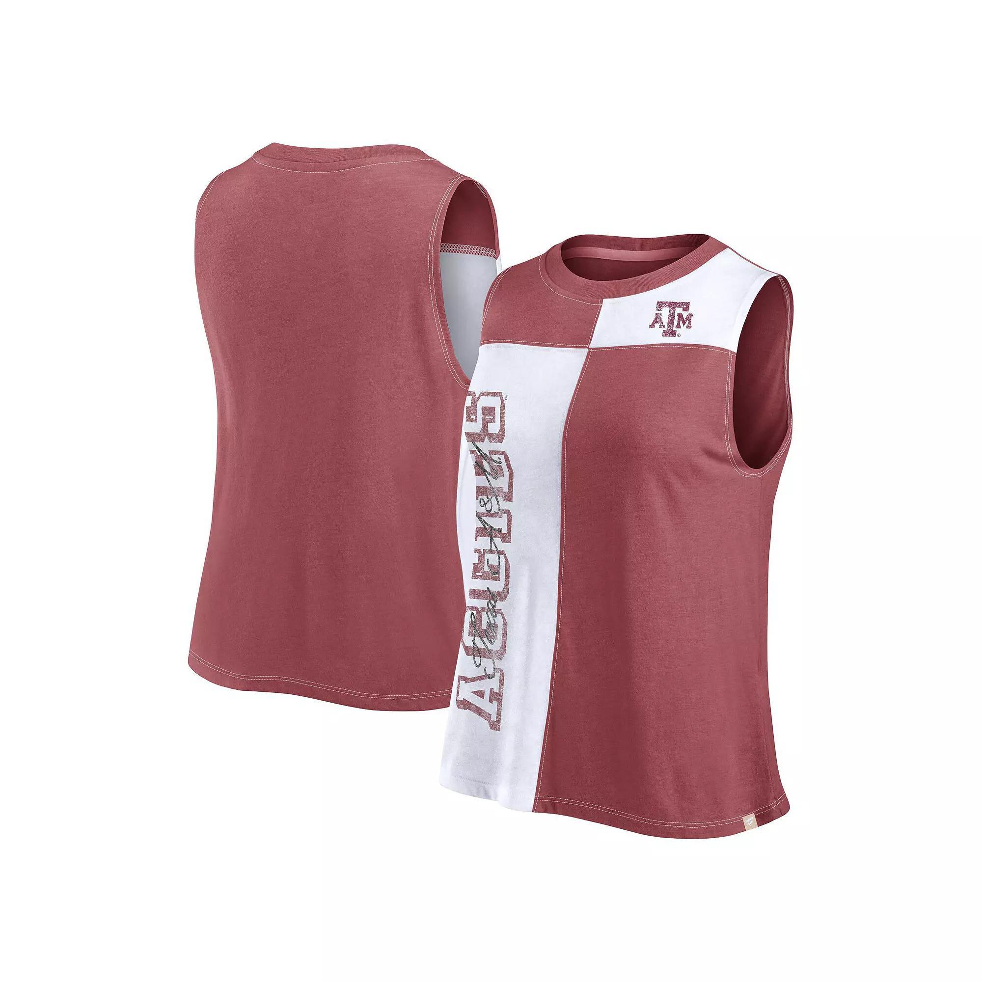 Women's Fanatics Maroon/White Texas A&M Aggies Colorblock High Neck Tank Top, Size: Small, Red Product Image