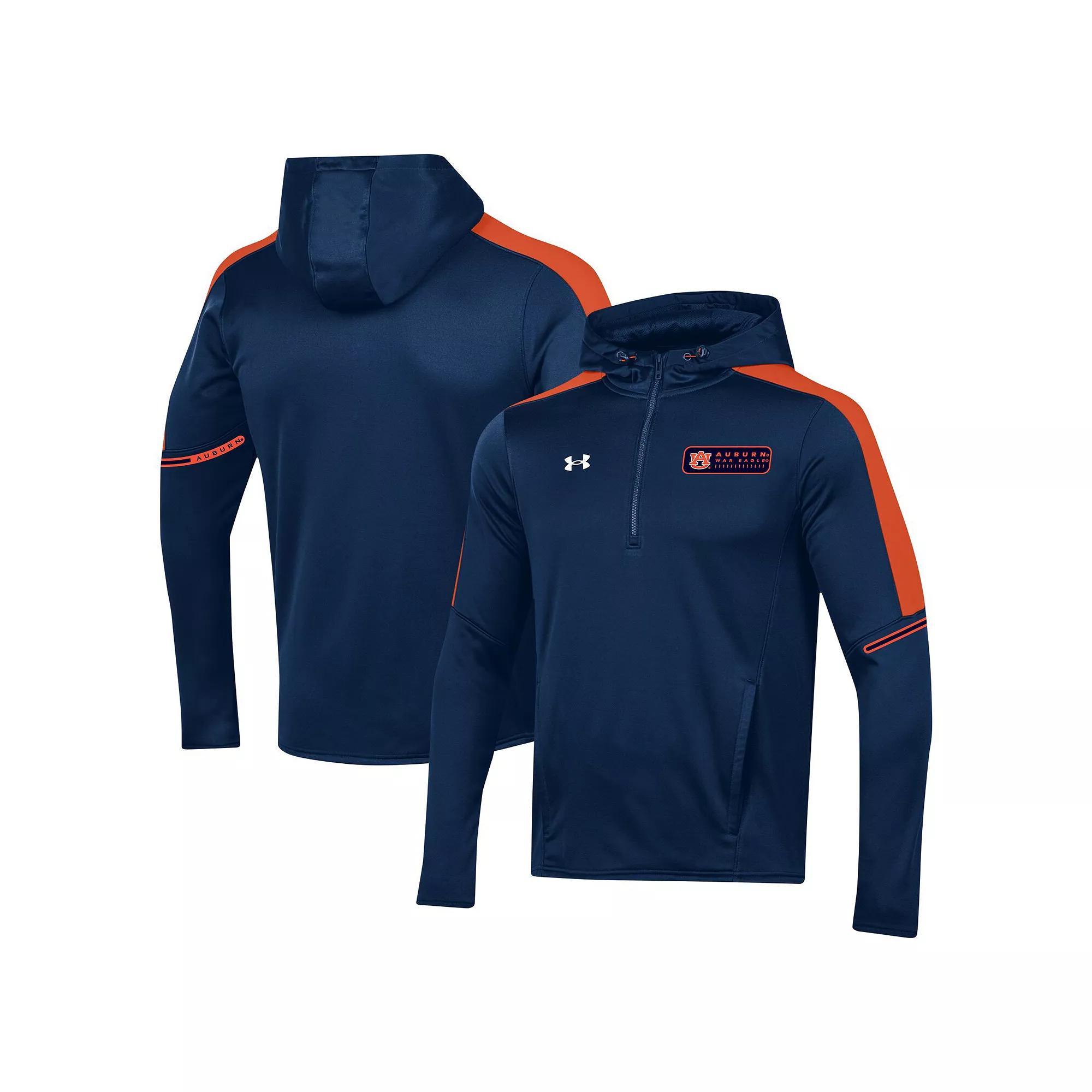 Men's Under Armour Navy Auburn Tigers 2023 Sideline Quarter-Zip Hoodie, Size: 2XL, Blue Product Image