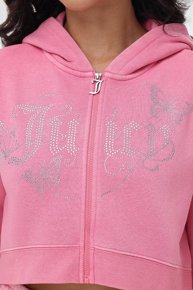 Cropped Zip Front Hoodie Product Image
