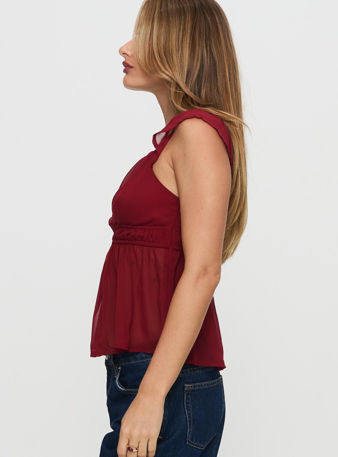 Elysea Top Burgundy Product Image