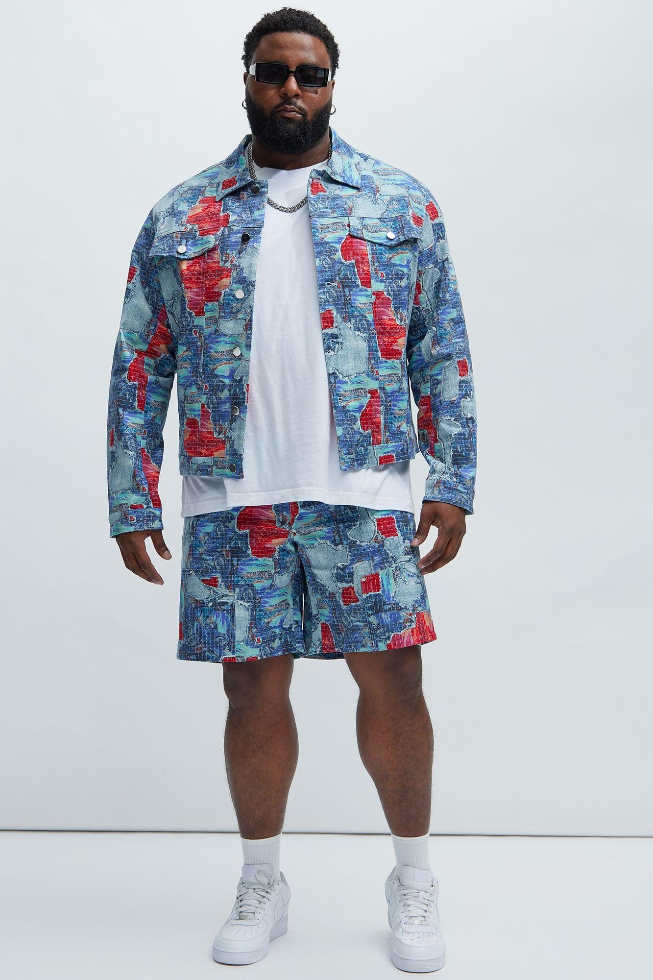 Maui Gardens Trucker Jacket - Blue/combo Product Image