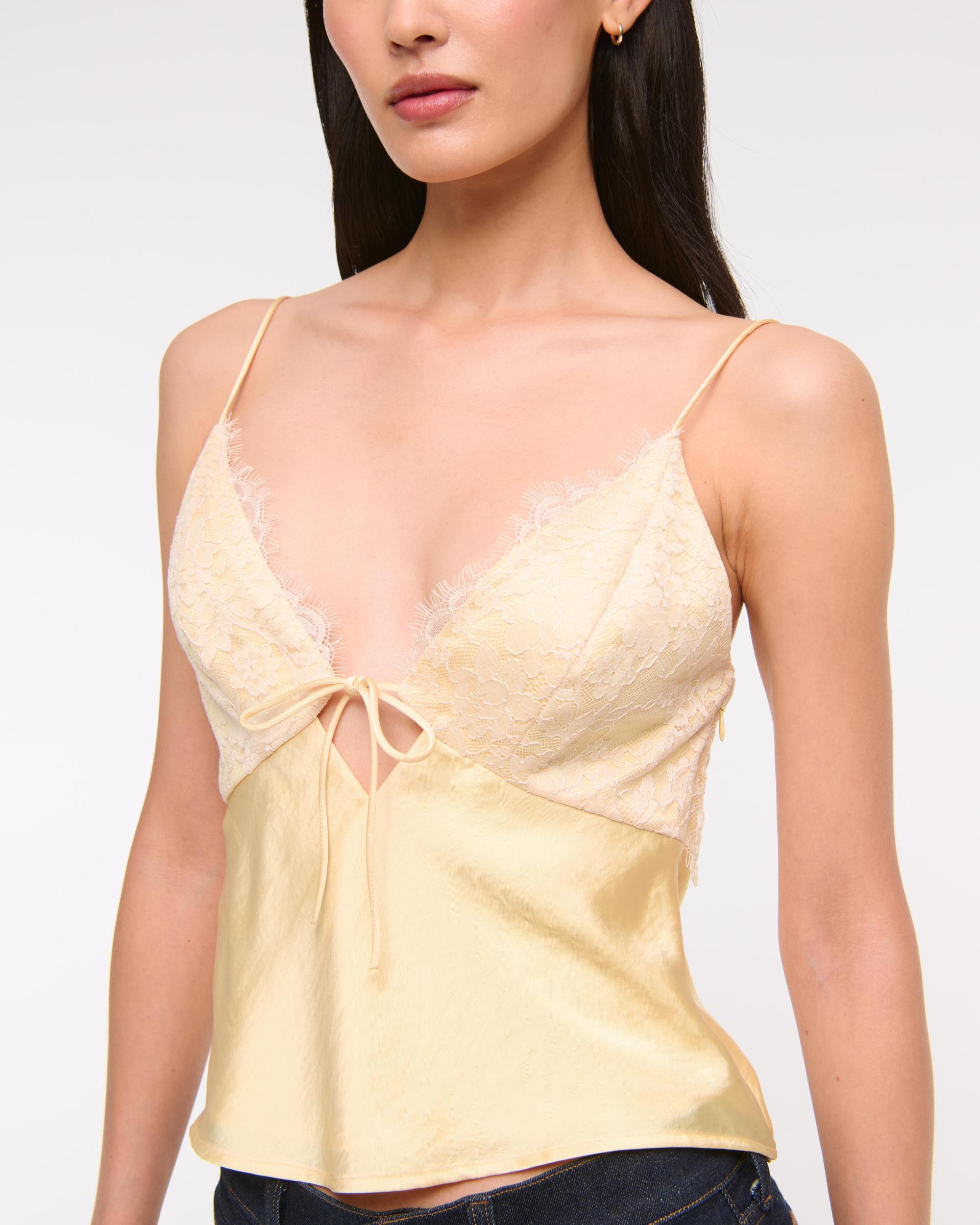 Lace and Satin V-Neck Cami Product Image