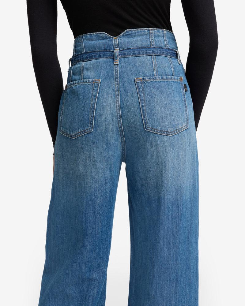 Indigo Linen Belted Wide Leg Product Image