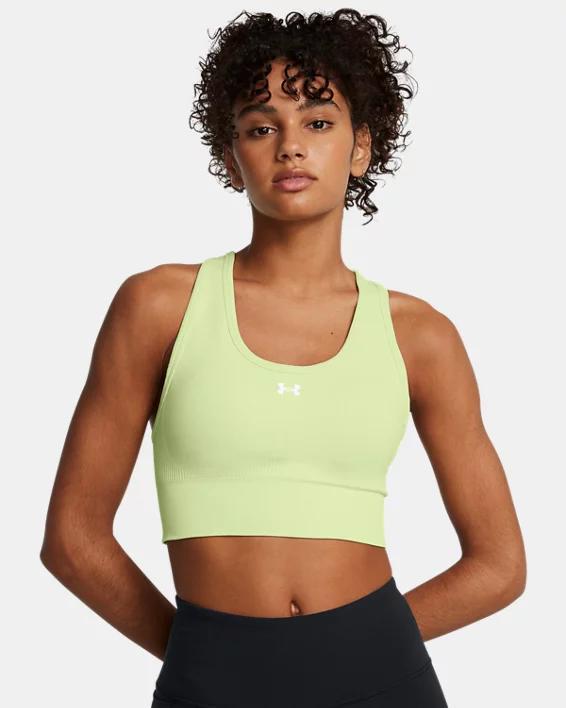 Women's Under Armour Vanish Seamless Medium-Impact Mid Sports Bra, Size: XS, White Product Image
