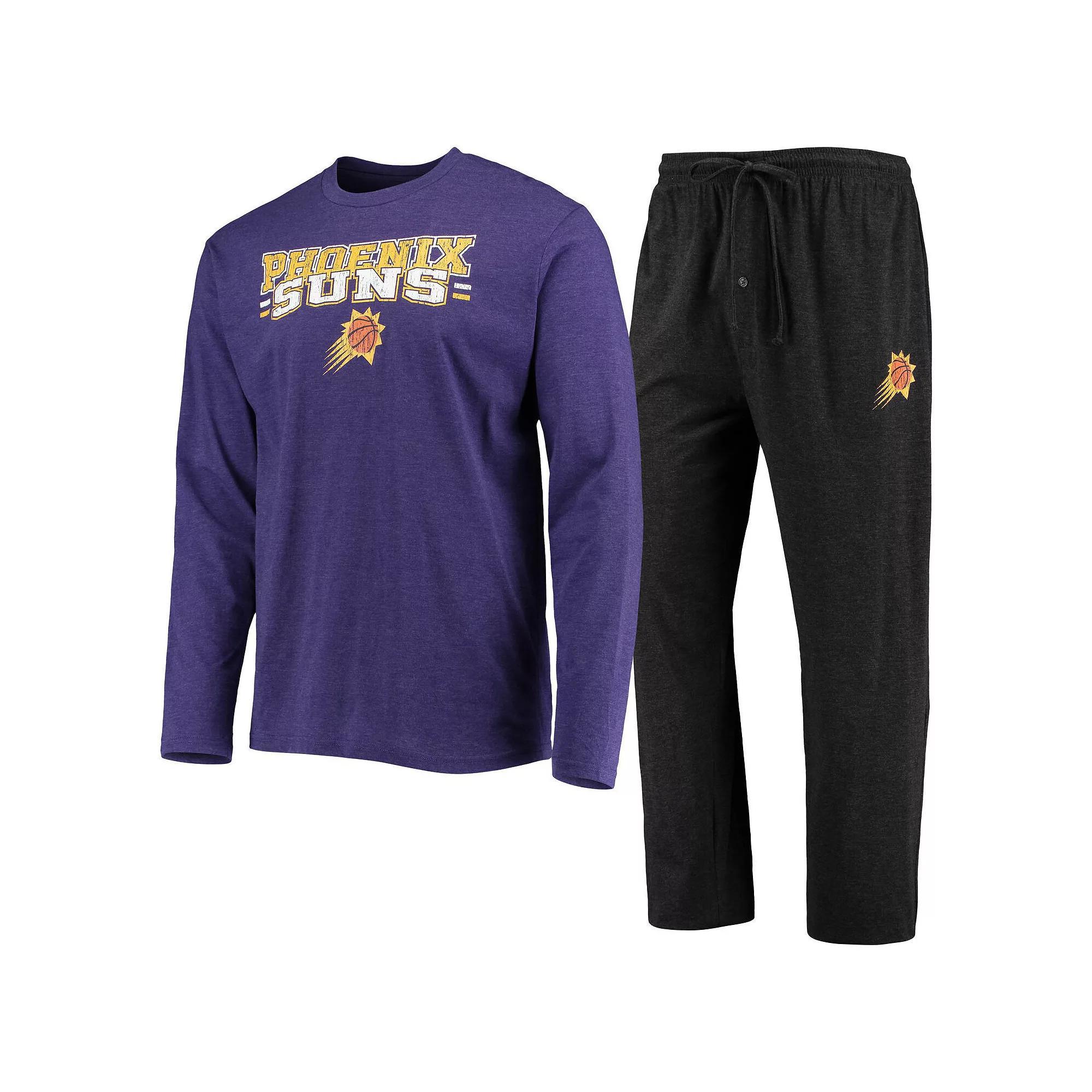 Men's Concepts Sport Black/Purple Phoenix Suns Long Sleeve T-Shirt & Pants Sleep Set, Size: Medium, Phx Purple Product Image