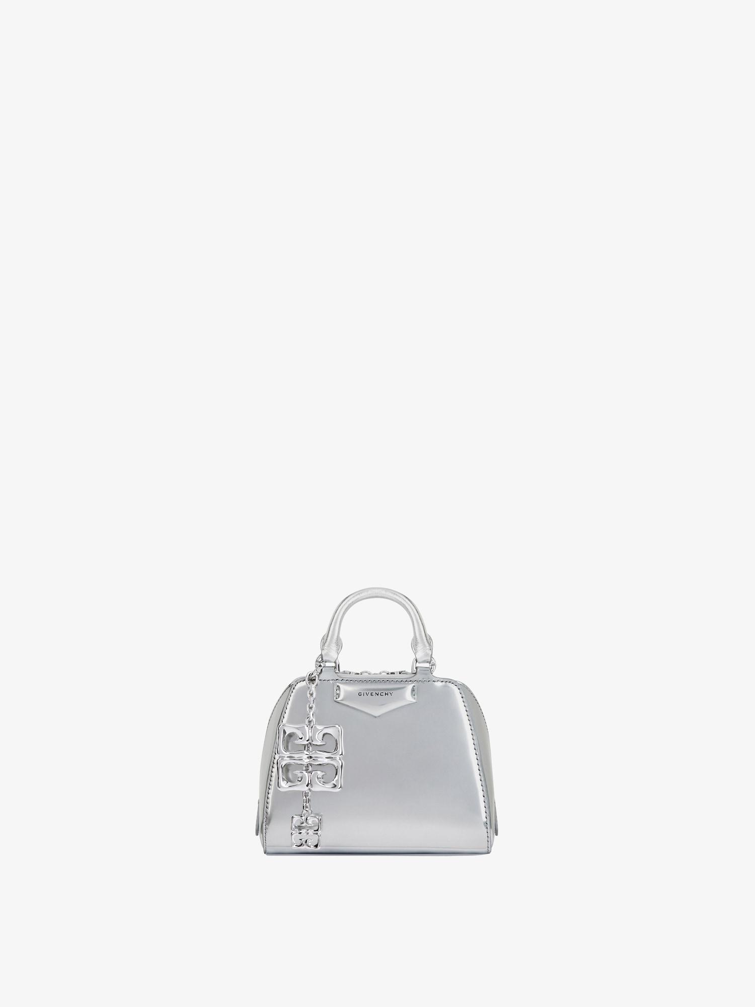 Nano Antigona Cube bag in laminated leather with charm Product Image