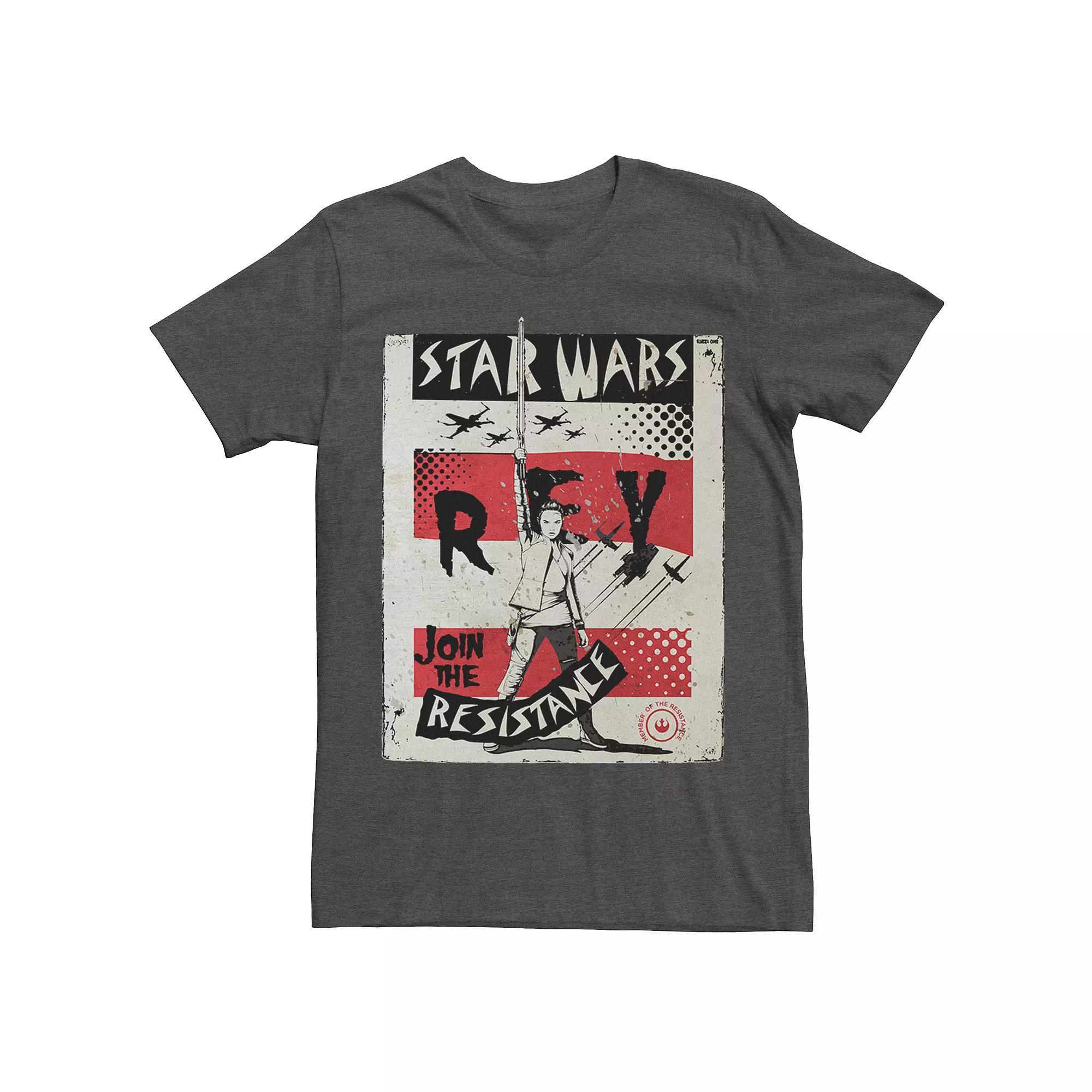 Men's Star Wars Rey Resistance Vintage Poster Tee, Size: 3XL, Grey Heather Product Image