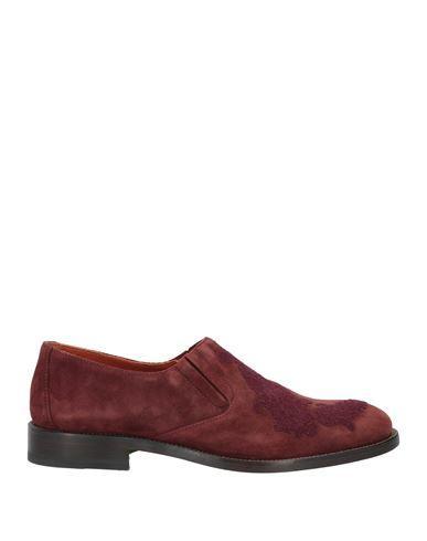 ETRO Man Loafers Burgundy Size 8 Leather In Red Product Image