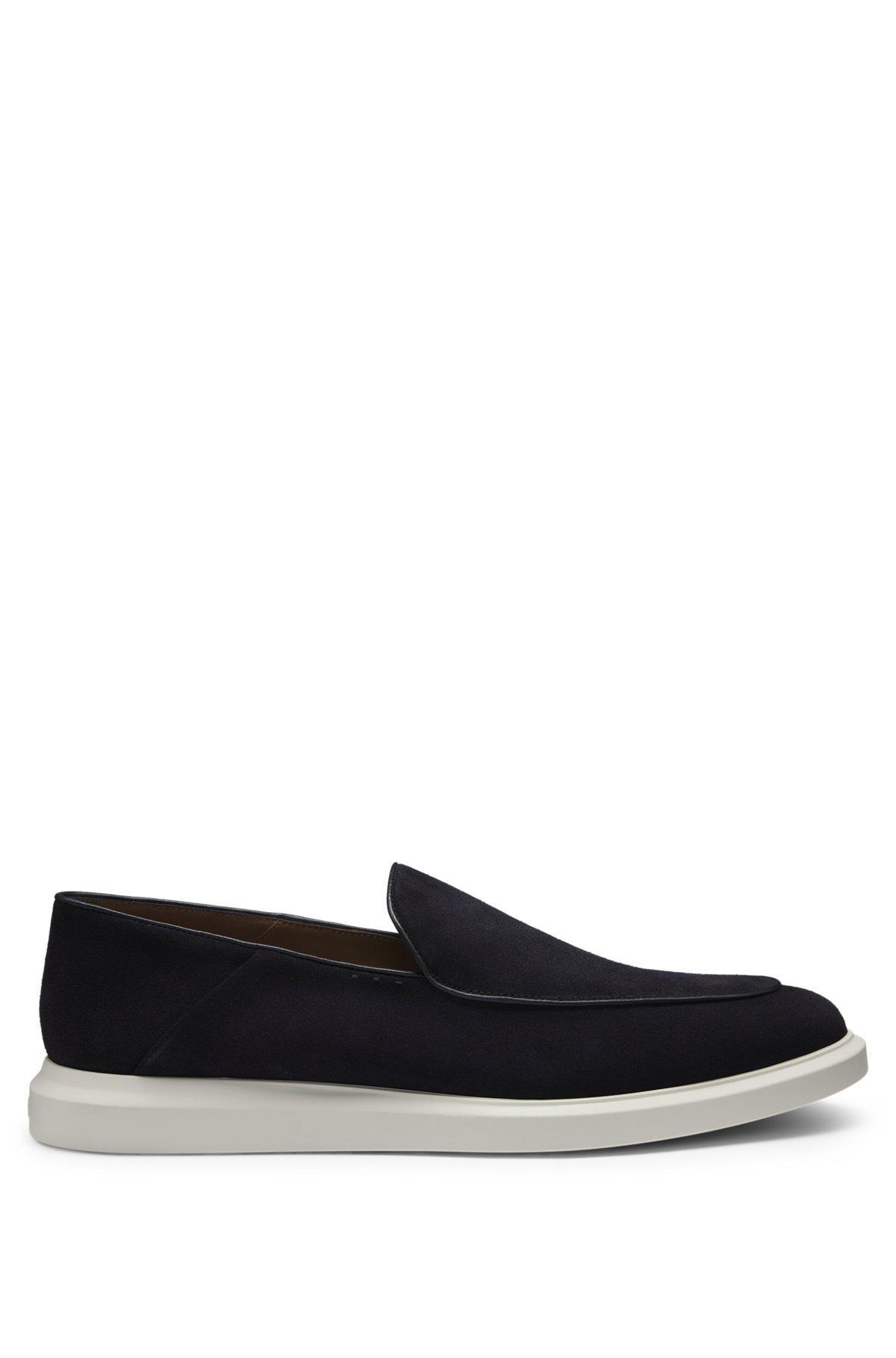 Suede loafers with logo details Product Image