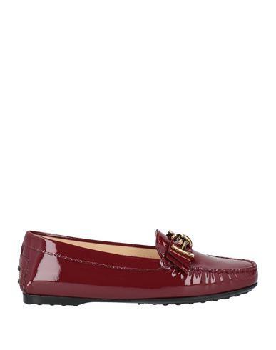 TOD'S Woman Loafers Burgundy Size 8 Leather In Red Product Image