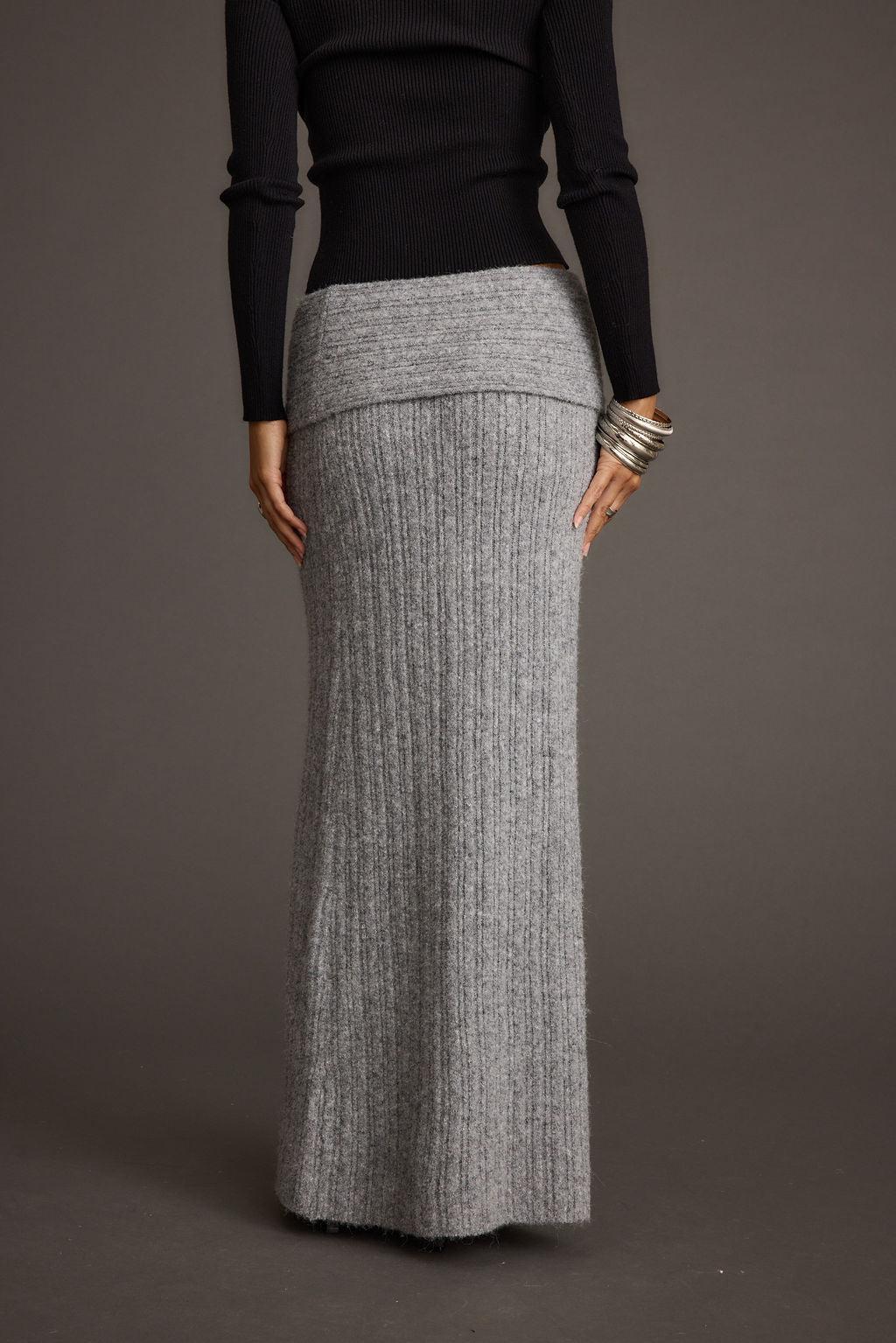 Pamela Heather Grey Sweater Maxi Skirt Product Image