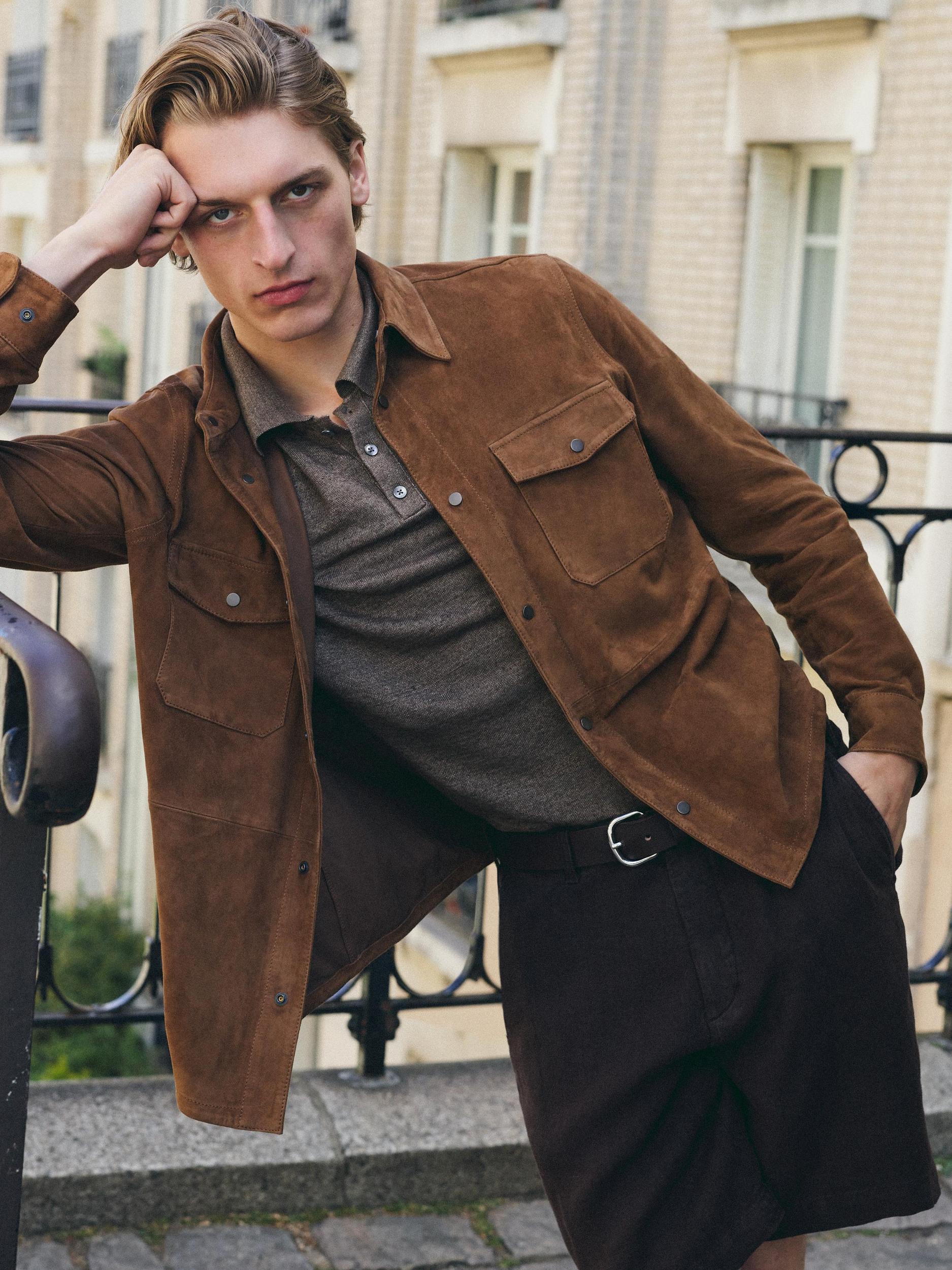 Lightweight suede leather shirt Product Image