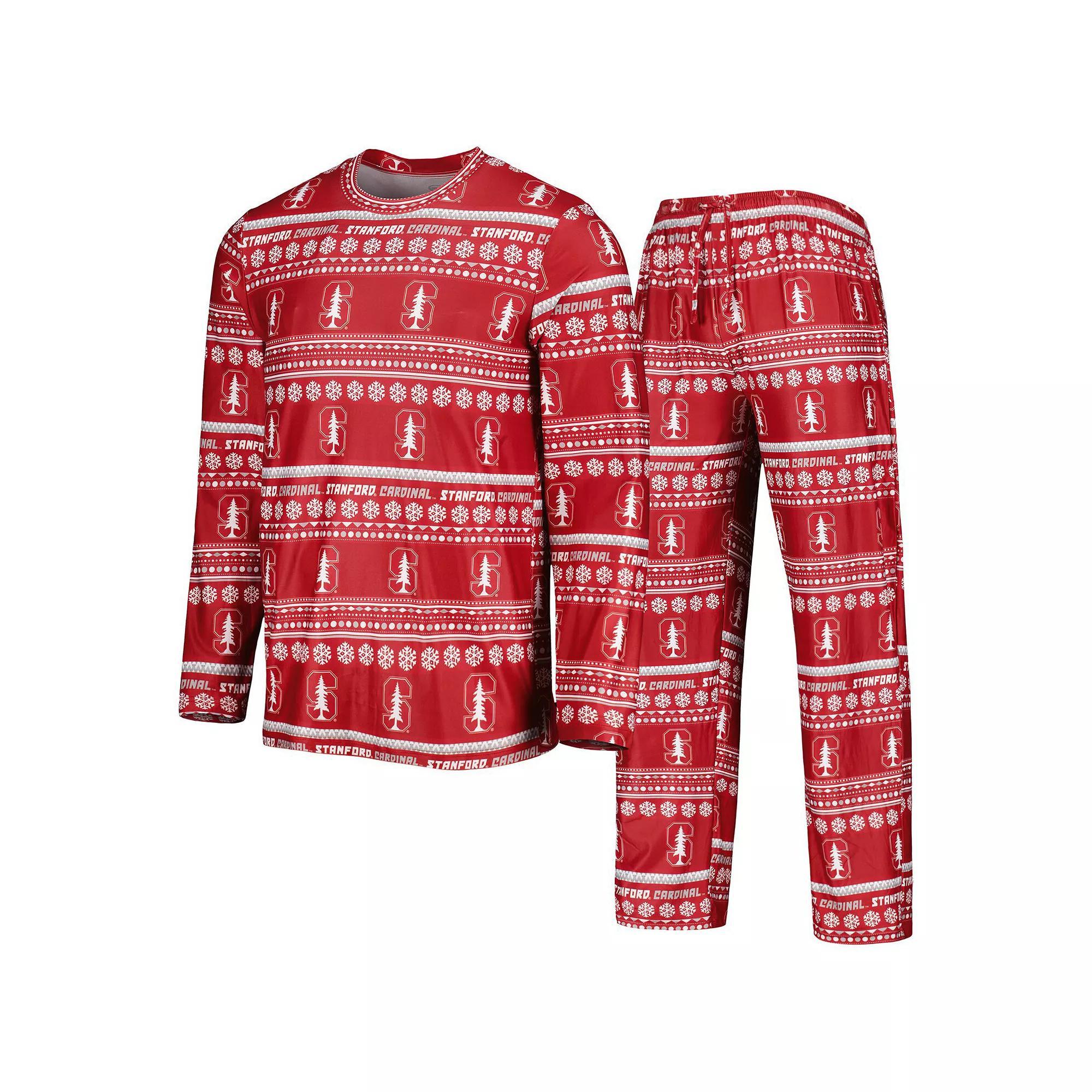 Men's Concepts Sport Cardinal Stanford Cardinal Swivel Long Sleeve T-Shirt & Pants Sleep Set, Size: XL, Red Product Image
