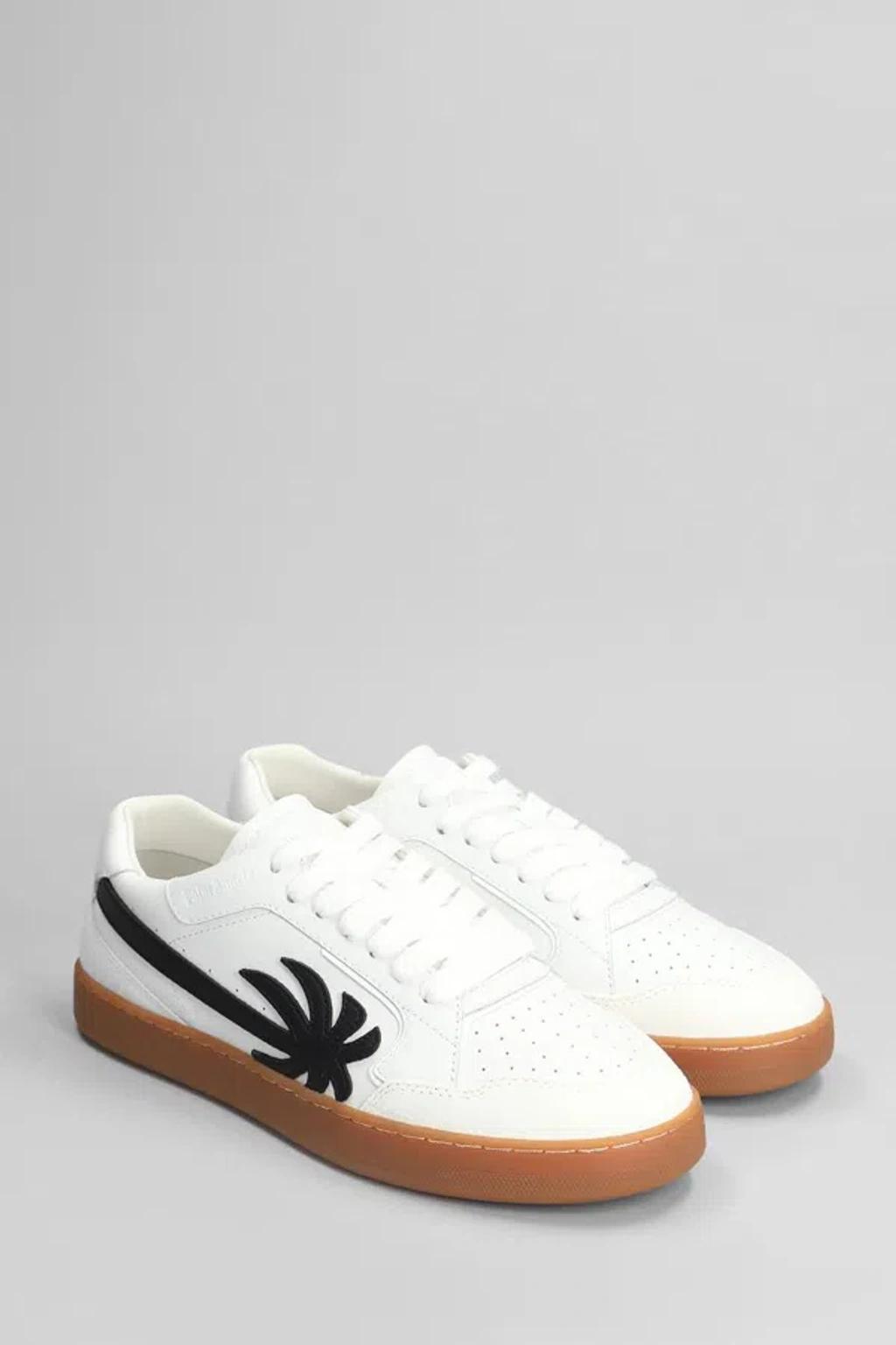 PALM ANGELS New Palm 1 Leather Sneakers In White Product Image