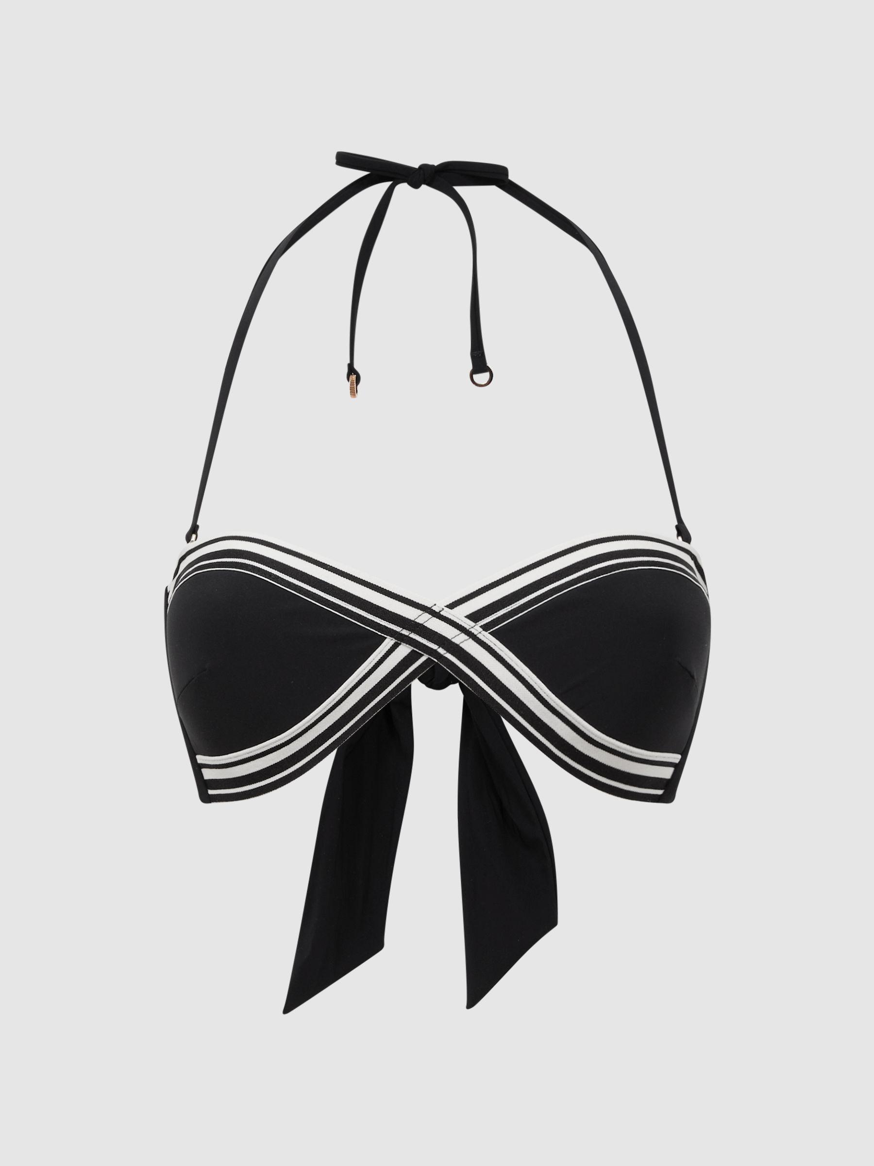 Bandeau Colourblock Bikini Top in Black Product Image