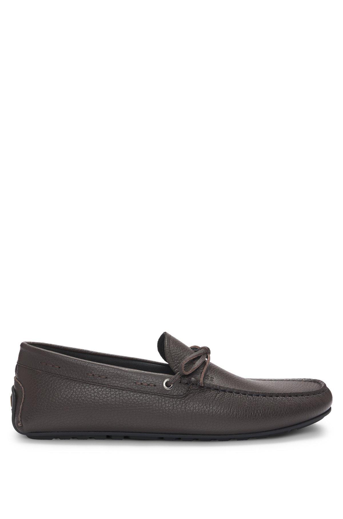 Grained-leather moccasins with driver sole Product Image