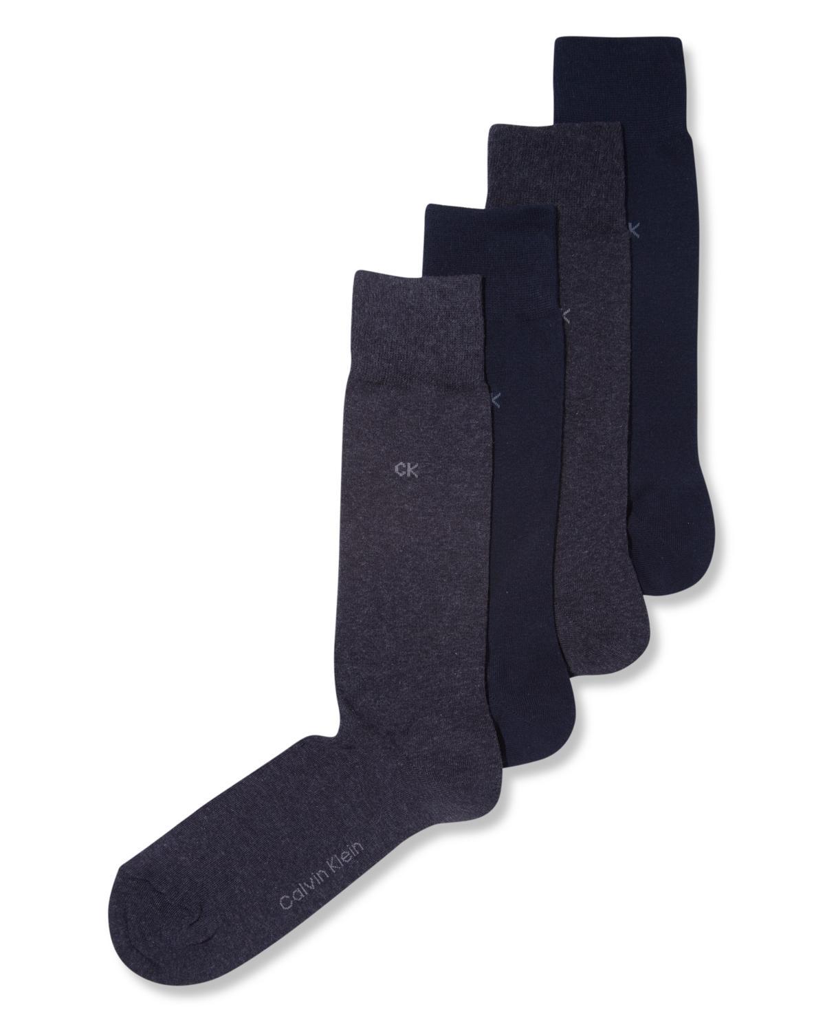 Calvin Klein Mens Socks, 4 Pack Solid - Charcoal Product Image