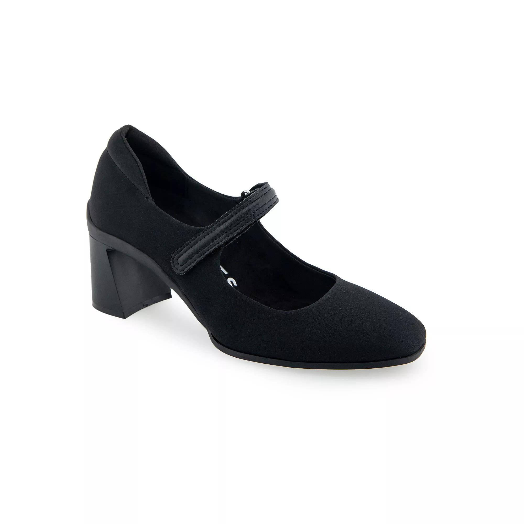 Aerosoles Cassina Women's Mary Jane Heels, Size: 7 Wide, Black Stretch Gabardin Product Image