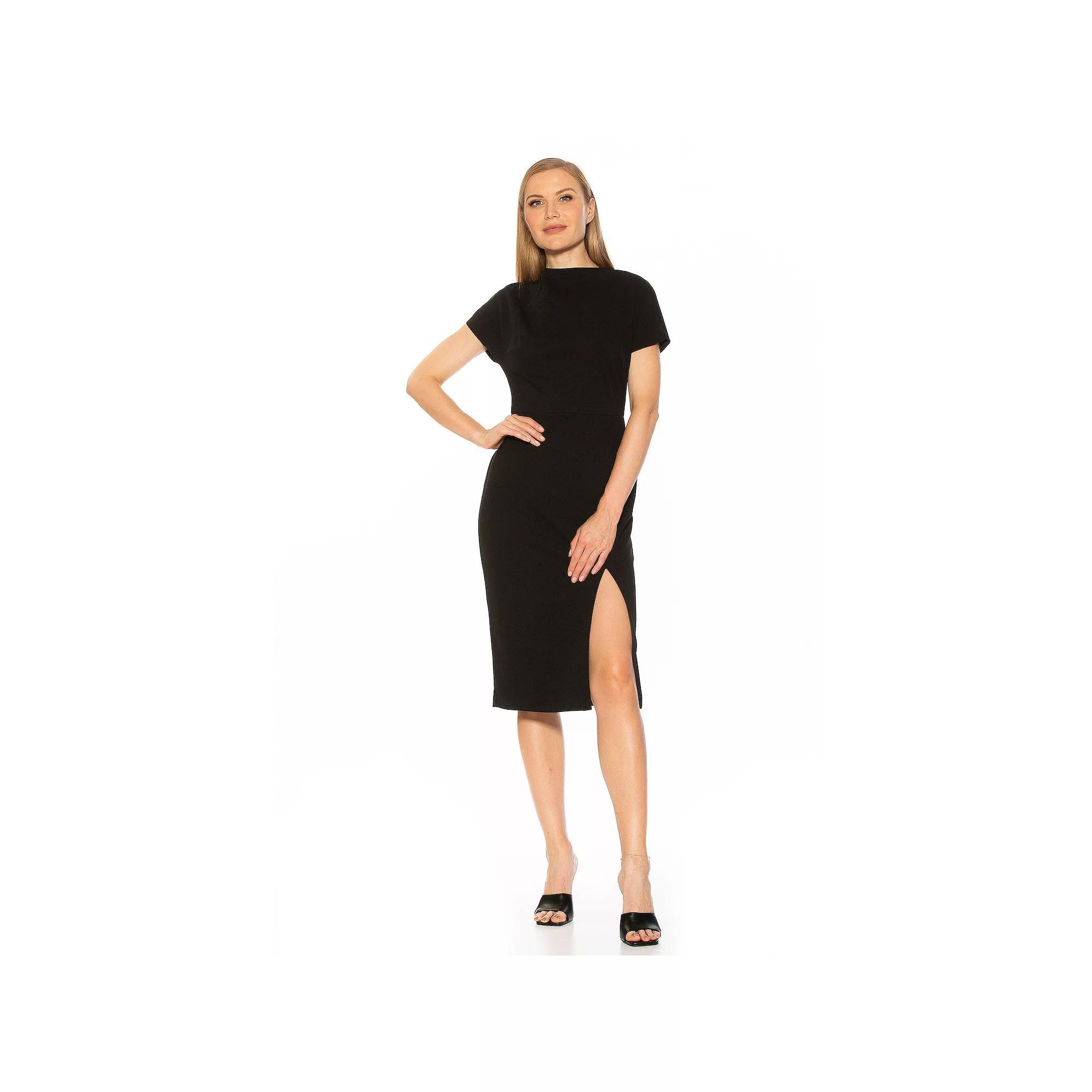 Women's ALEXIA ADMOR Vented Mockneck Midi Dress, Size: XS, Pink Product Image