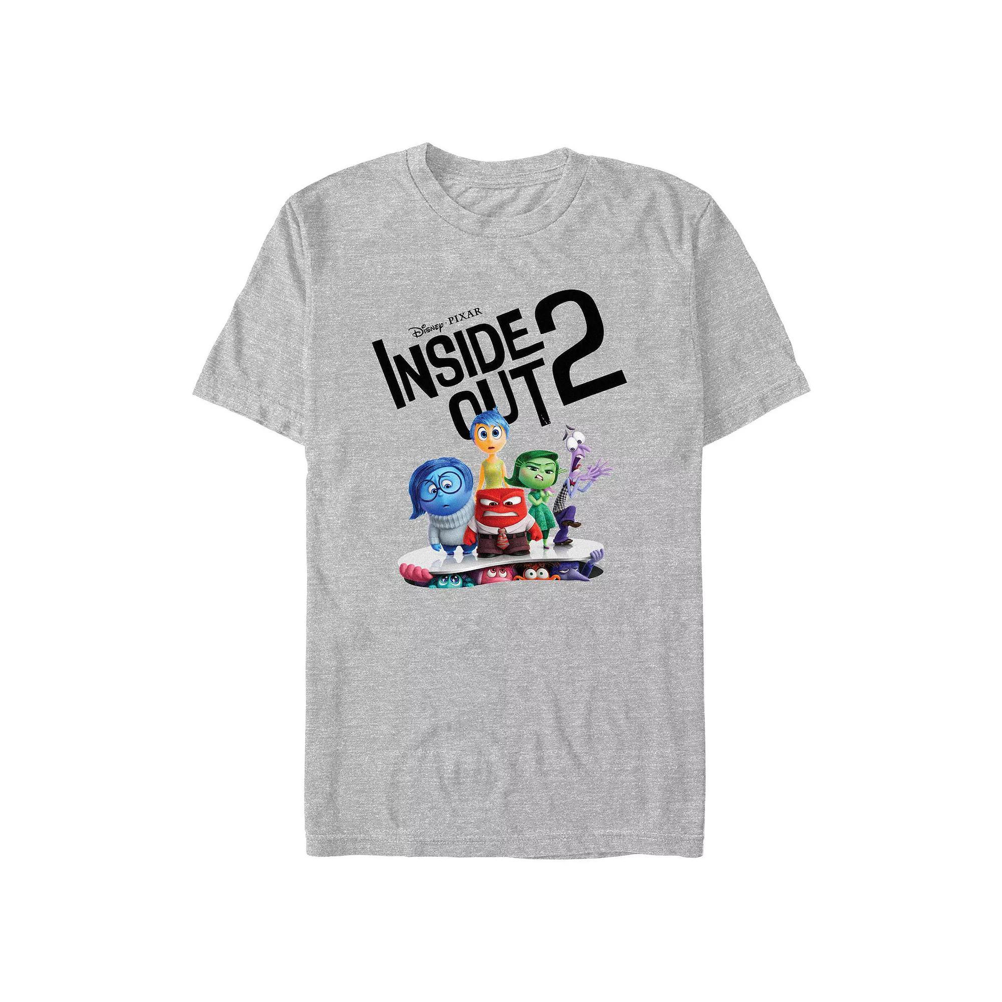 Men's Inside Out 2 Brand-new Emotions Graphic Tee, Size: Medium, Athletic Grey Product Image