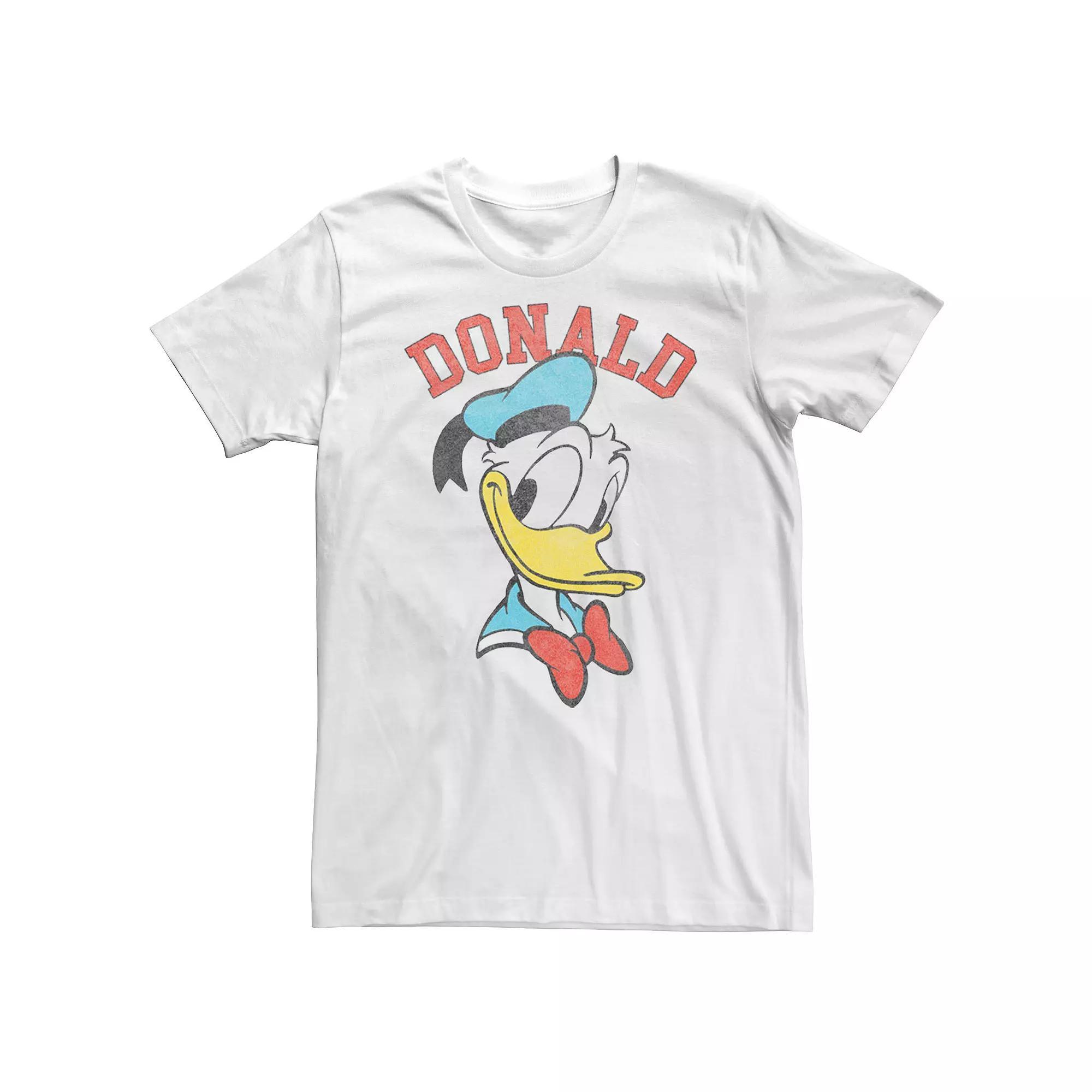 Big & Tall Disney Mickey & Friends Donald Duck Happy Big Face Tee, Men's, Size: XXL Tall, White Product Image