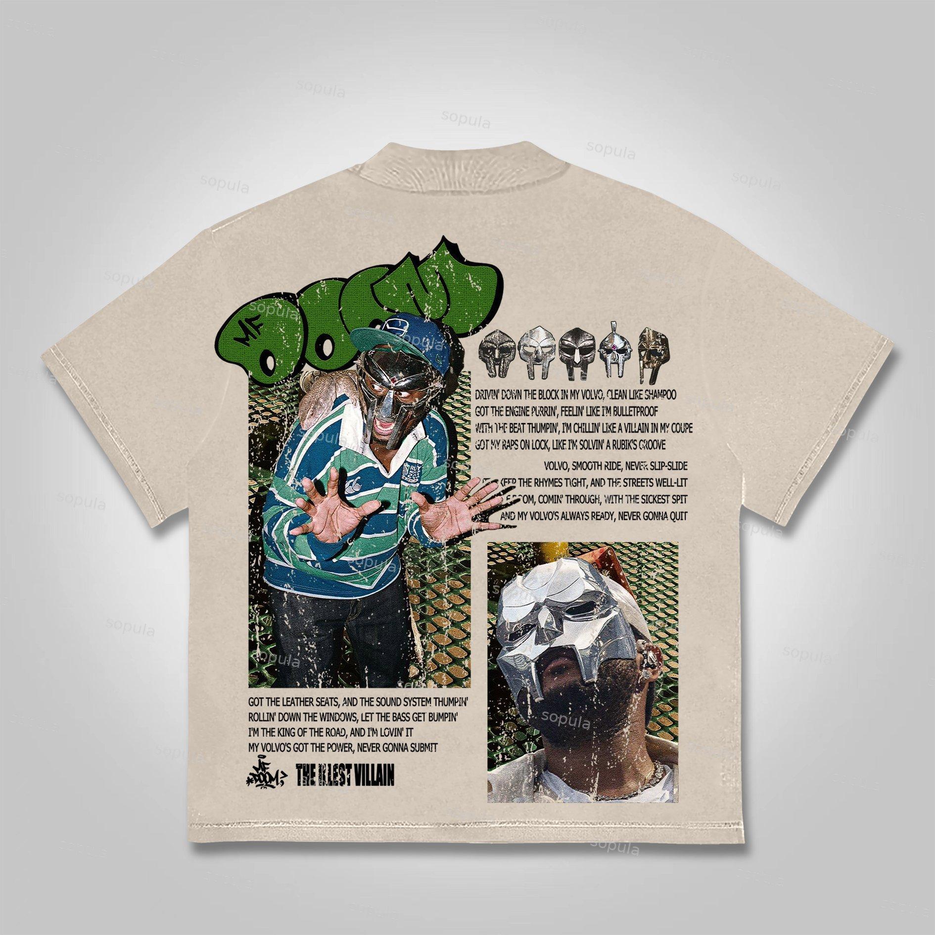 Sopula Vintage The Illest Villain Mf Doom Graphic Print Cotton T-Shirt Product Image