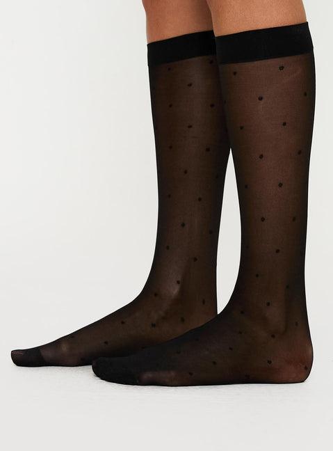 Audley Sheer Knee High Socks Black Product Image