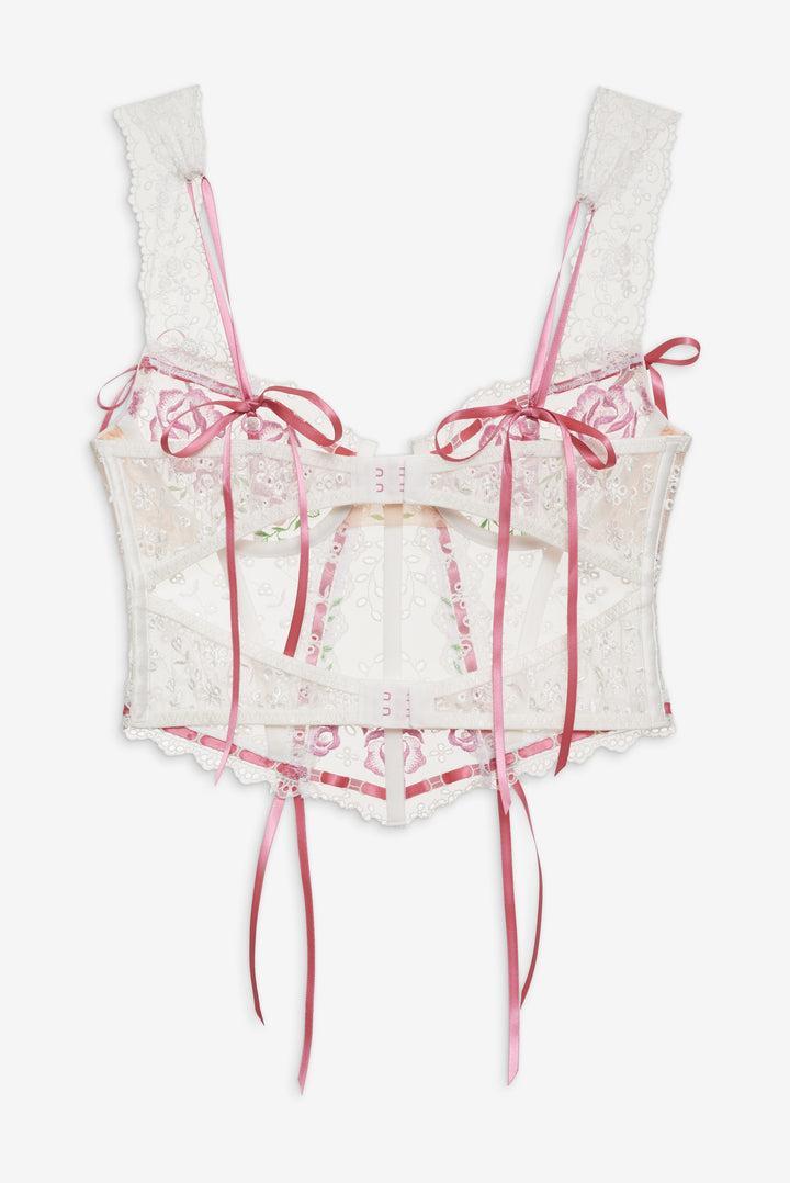 Rose Milk Eyelet Bustier — White Product Image