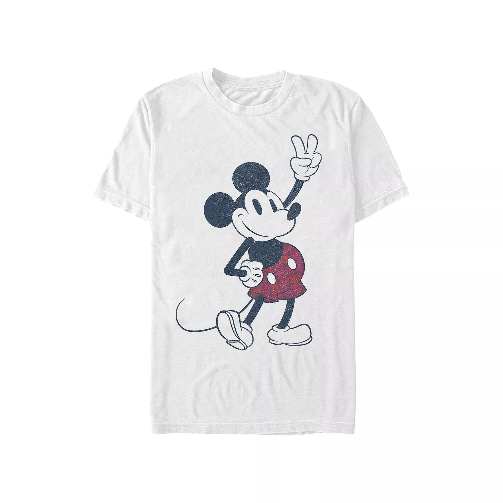 Men's Comfort Colors® Disney's Mickey Mouse Plaid Print Shorts Graphic Tee, Size: XL, White Product Image