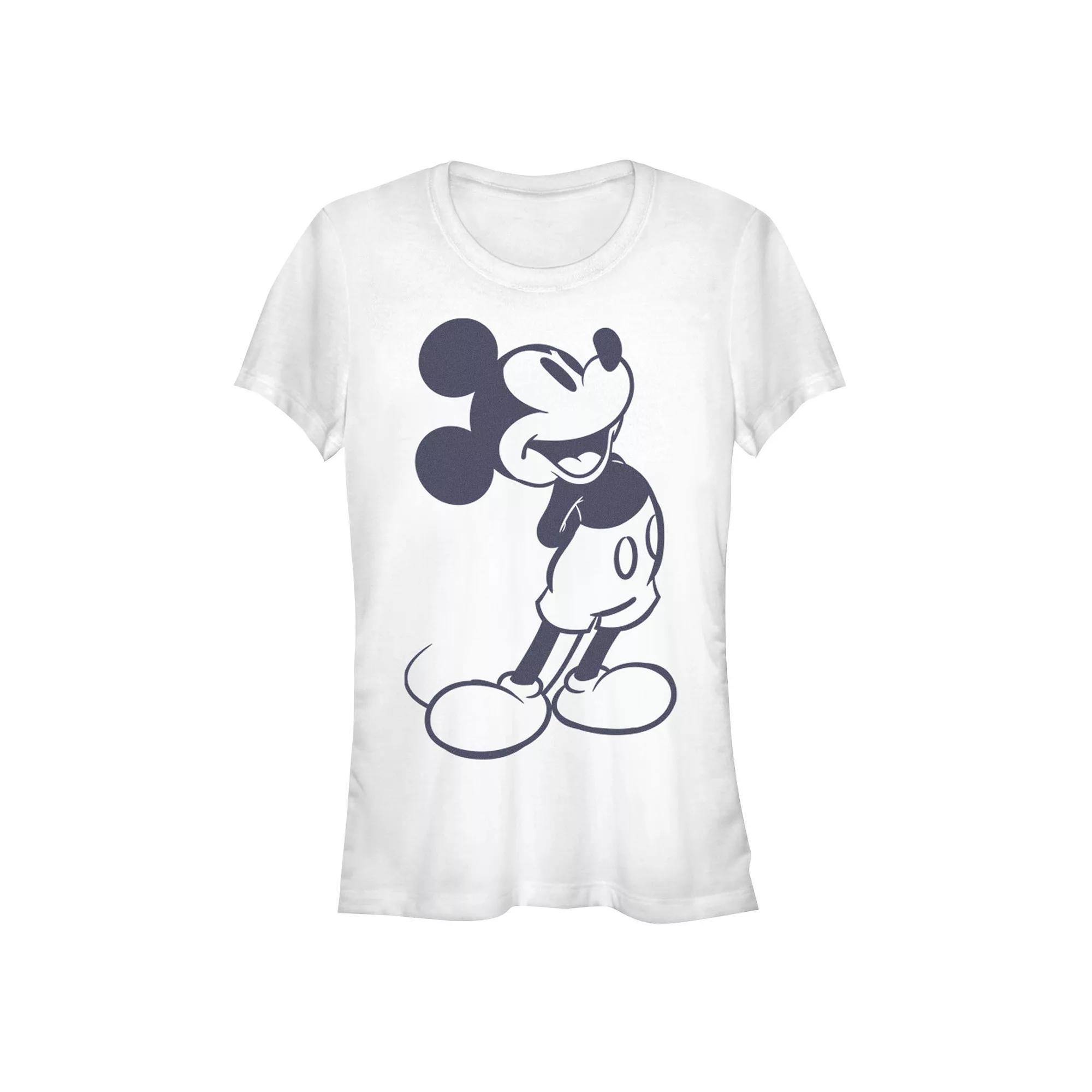 Disney's Mickey And Friends Mickey Women's Simple Classic Tee, Girl's, Size: XL, White Product Image