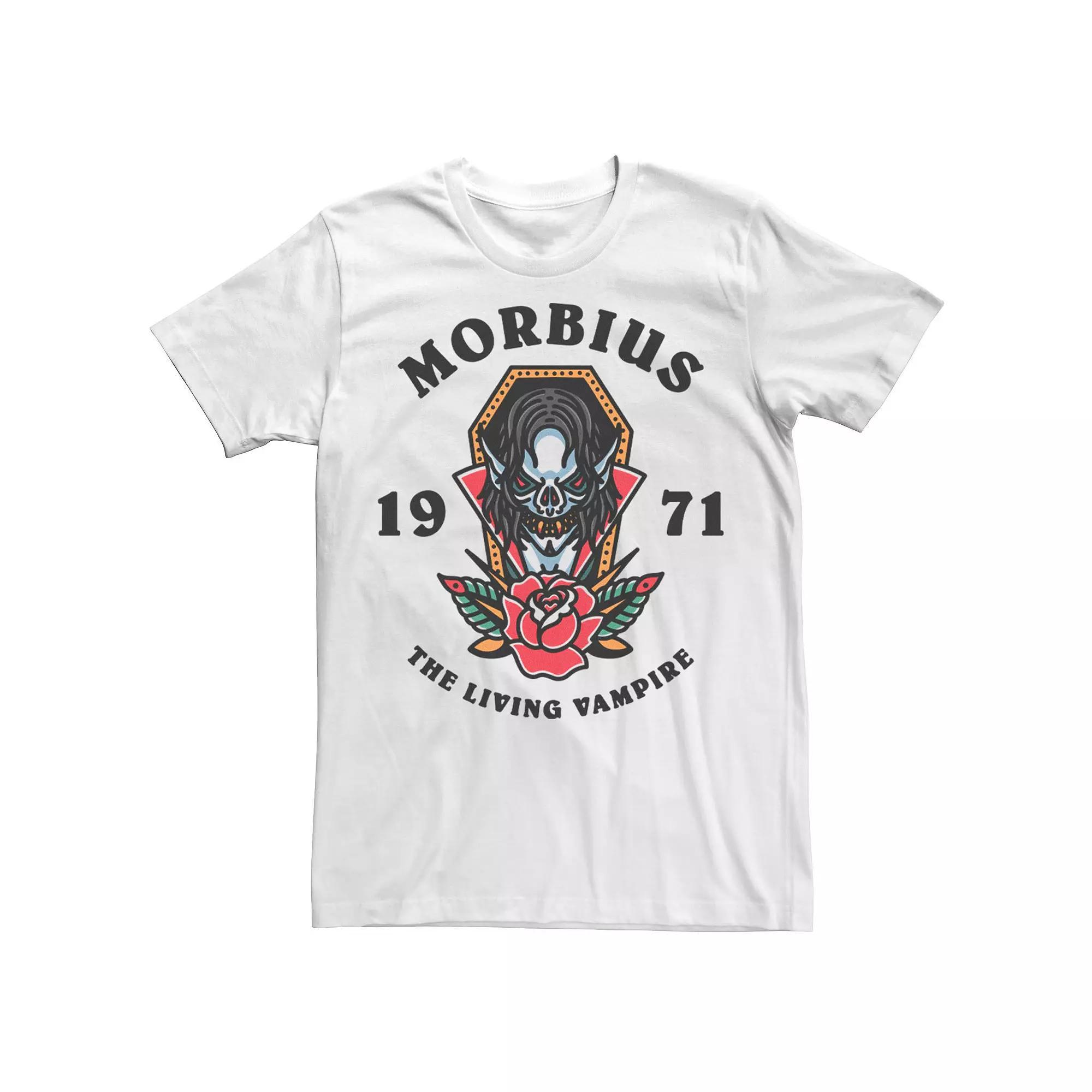 Men's Marvel Morbius The Living Vampire 1971 Tattoo Style Tee, Size: XL, White Product Image