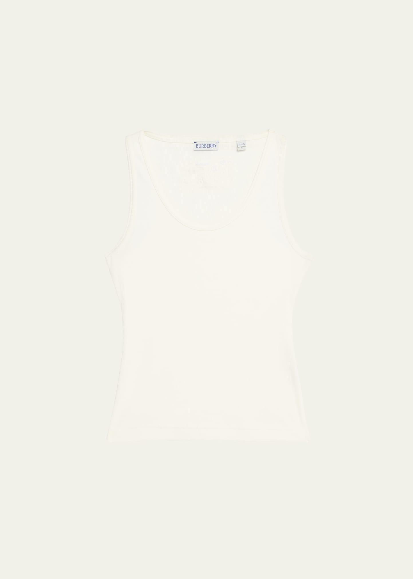 Womens Ribbed Stretch-Cotton Sleeveless Vest Product Image
