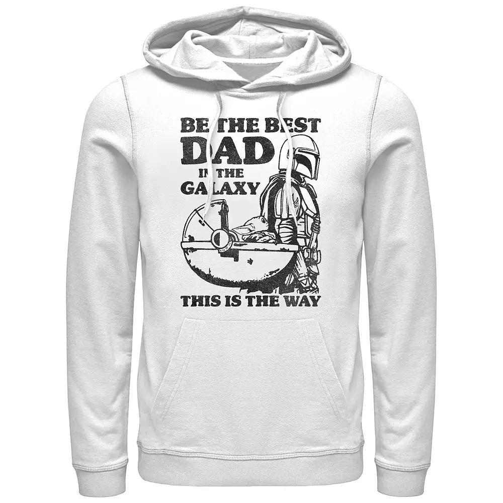 Men's The Mandalorian Best Dad In The Galaxy Graphic Hoodie, Size: XXL, White Product Image