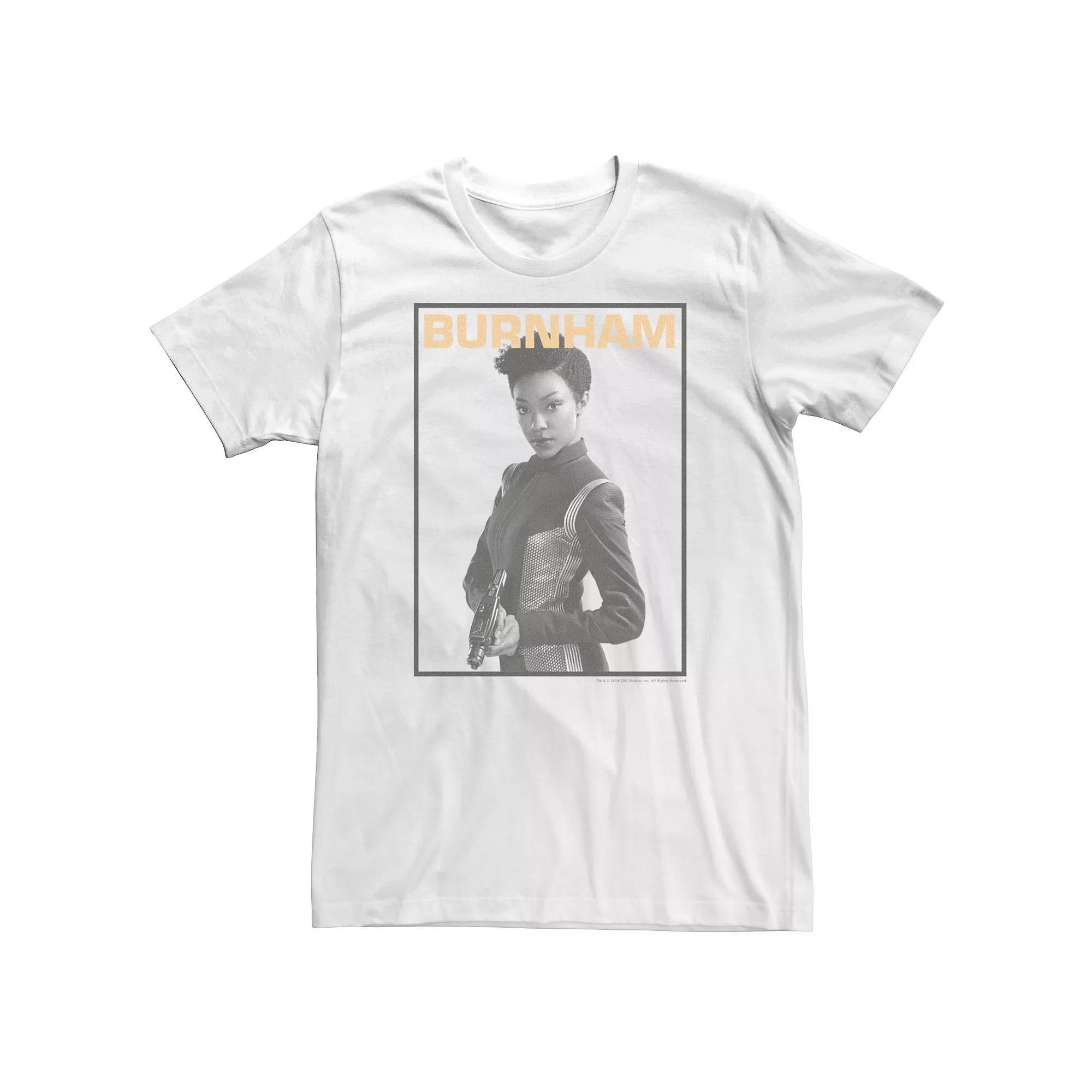 Men's Star Trek Discovery Burnham Greyscale Tee, Size: Medium, White Product Image