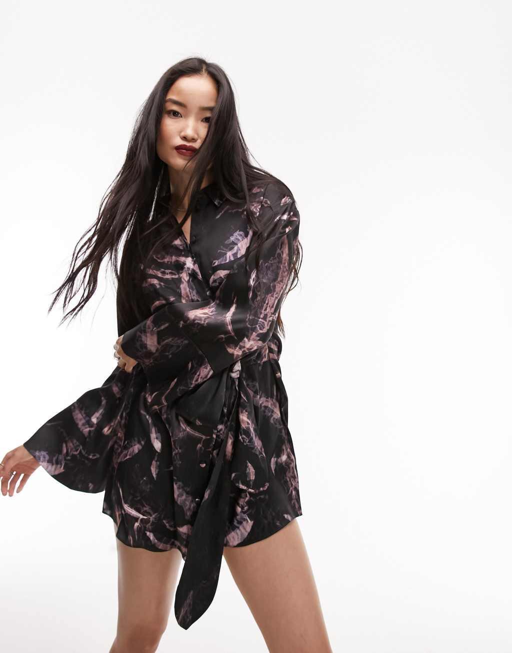 Topshop kimono mini shirt dress Product Image