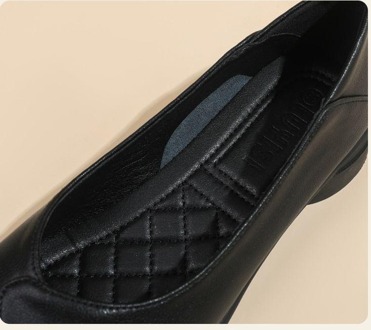 Low Heel Faux Leather Pumps Product Image