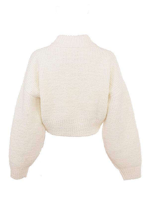 Salilah  cream chenille blend bomber jacket - sale Product Image