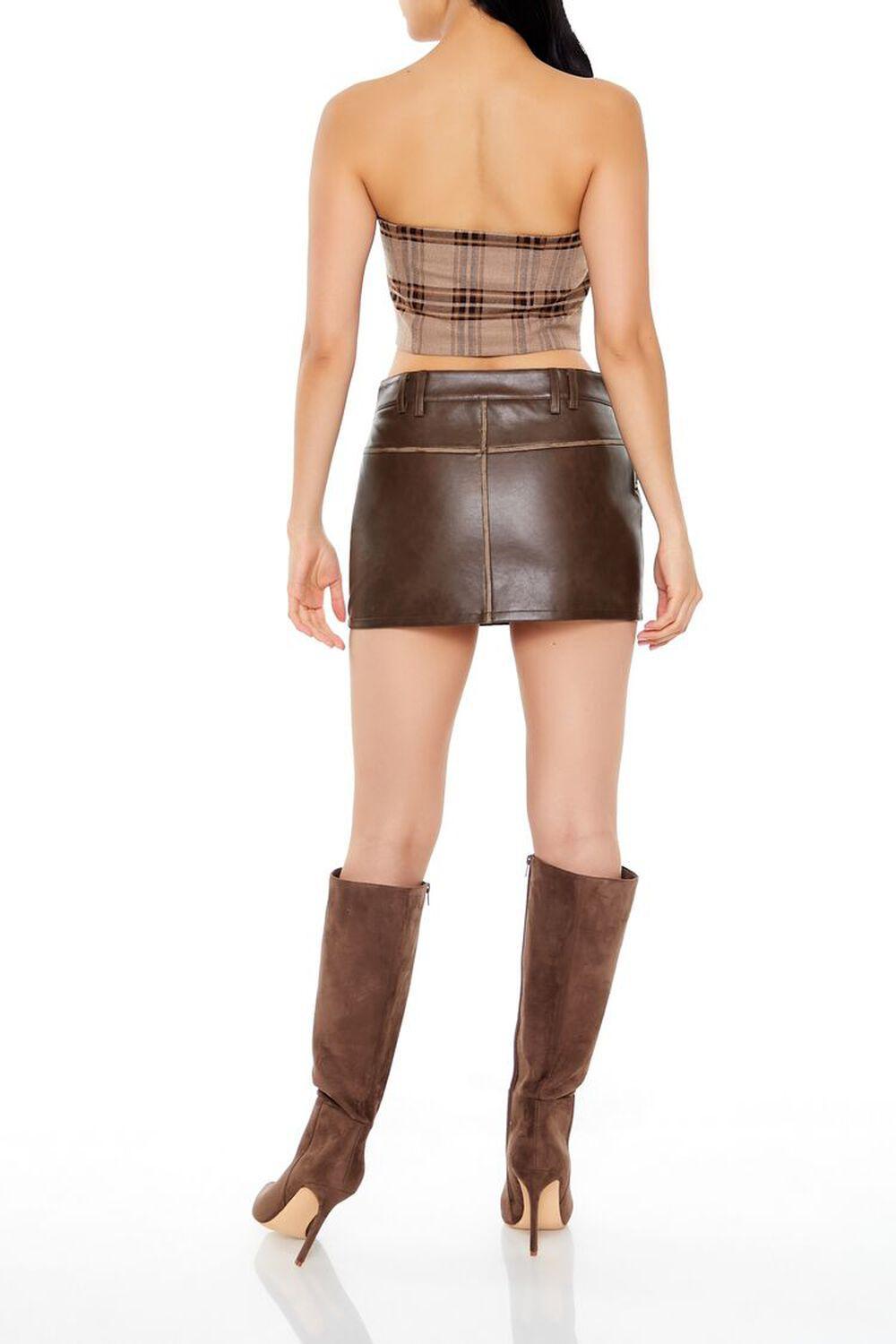 Faux Leather Zip-Pocket Mini Skirt | Forever 21 Product Image