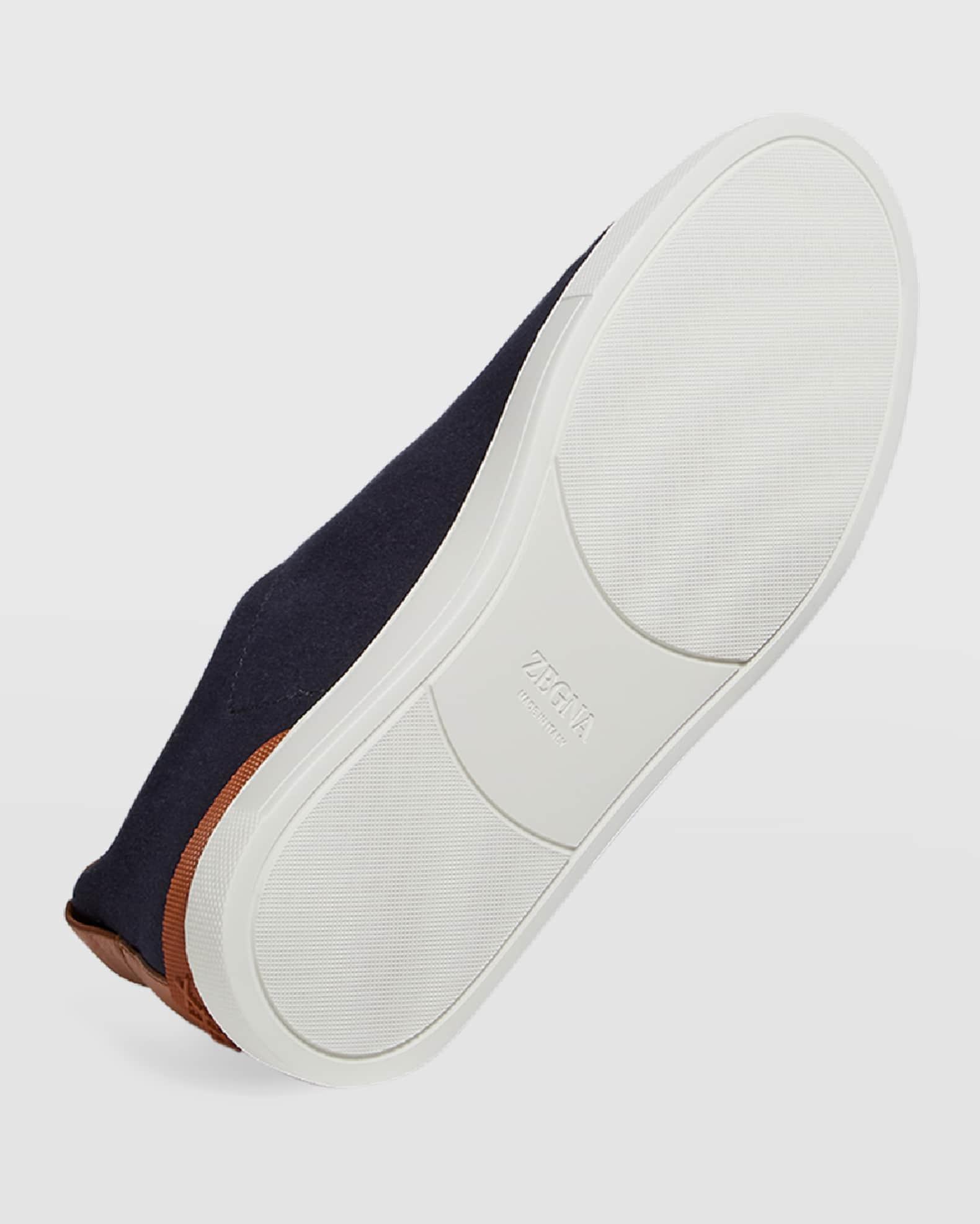 Men's Triple Stitch Deerskin Leather Sneakers Product Image