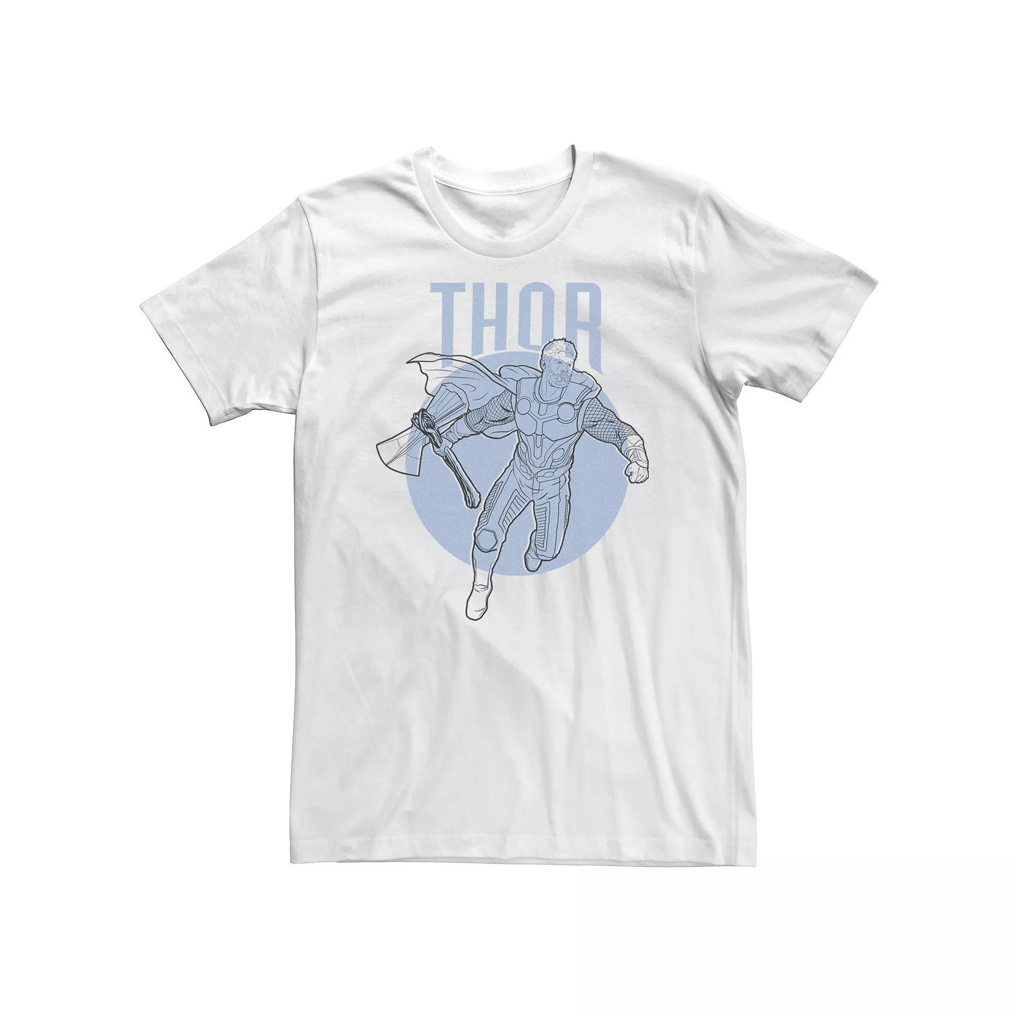Big & Tall Marvel Avengers Endgame Thor Outline Poster Tee, Men's, Size: 4XL, White Product Image